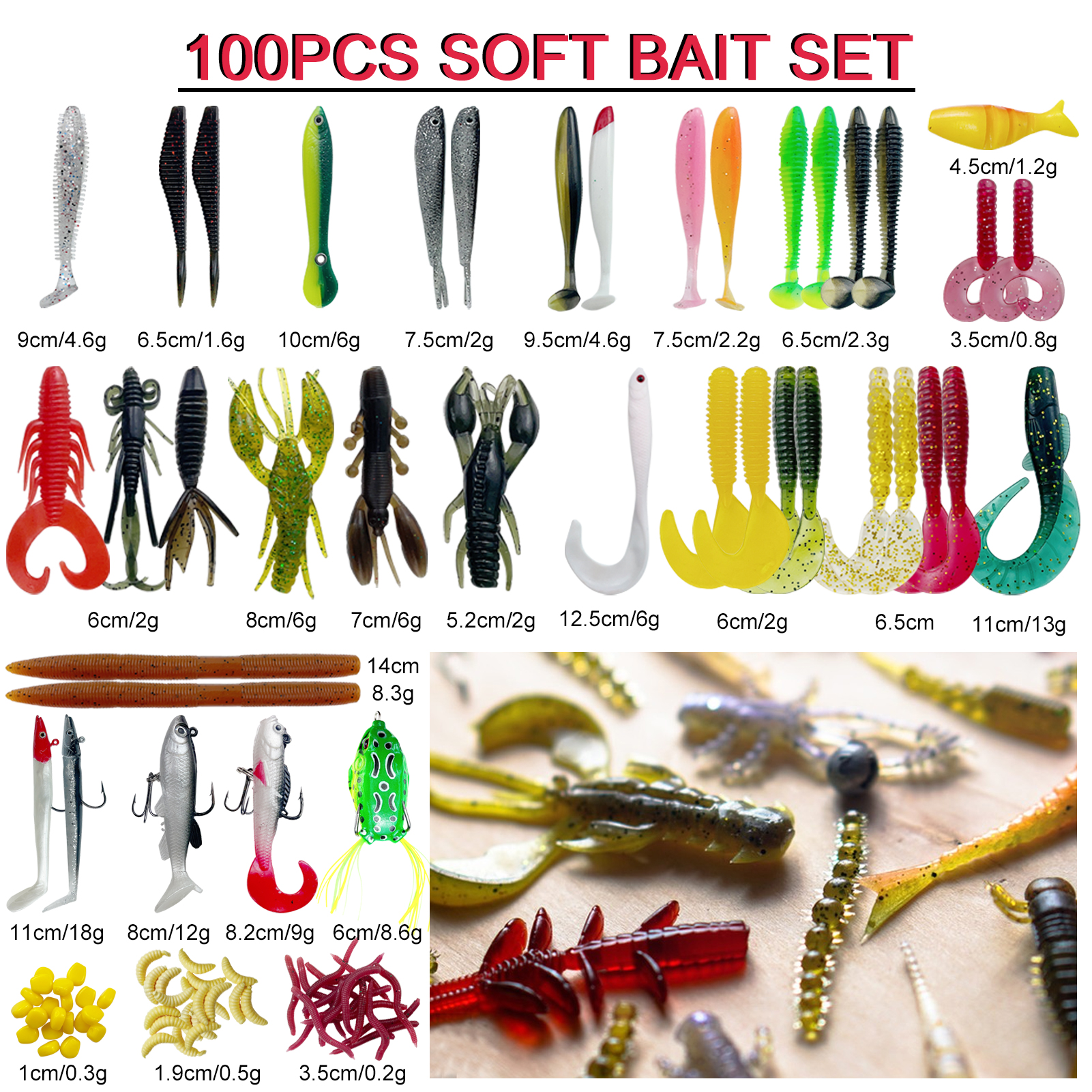 FREE FISHER Fishing Tackle Box,353pcs/Lot Multifunctional Portable 4-Layer Fishing Lures Storage Case with Baits Line Hooks Beads Sinkers Swivels