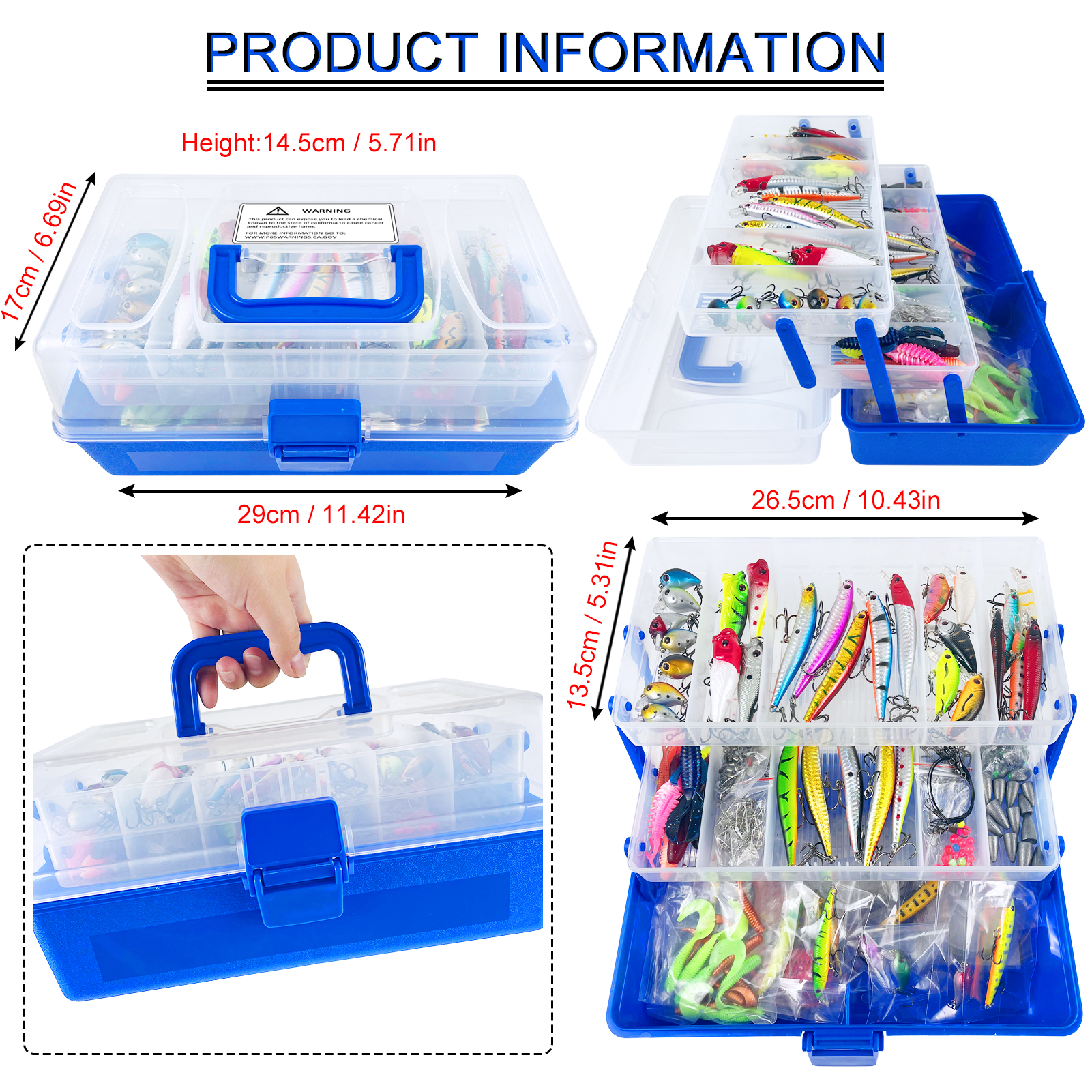 FREE FISHER 271pcs/Box Freshwater Lures Kit,Fishing Hard Baits,Mixed Artificial Lures Soft Worms,Sinkers Swivels Line Fishing Accessories Set