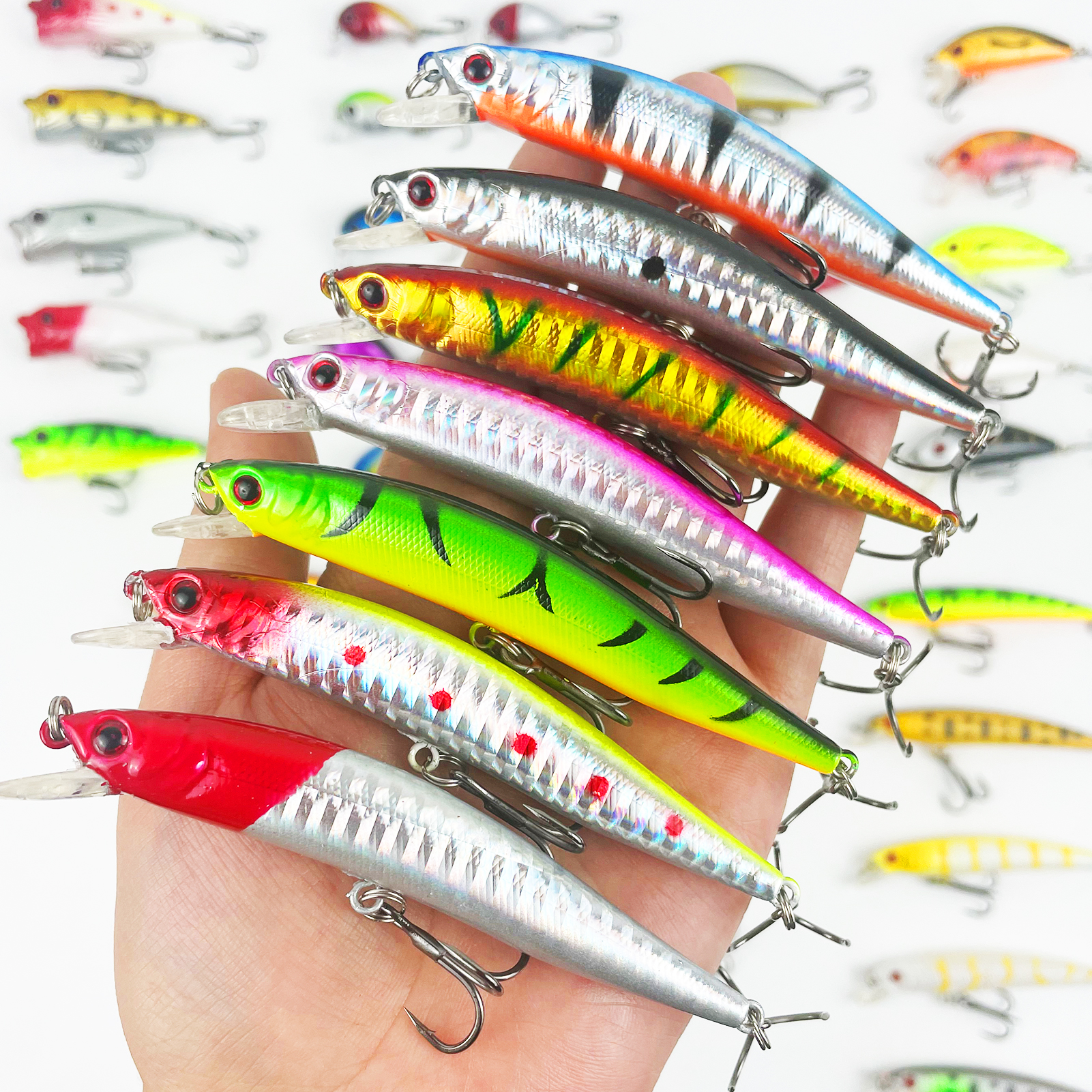 FREE FISHER 271pcs/Box Freshwater Lures Kit,Fishing Hard Baits,Mixed Artificial Lures Soft Worms,Sinkers Swivels Line Fishing Accessories Set