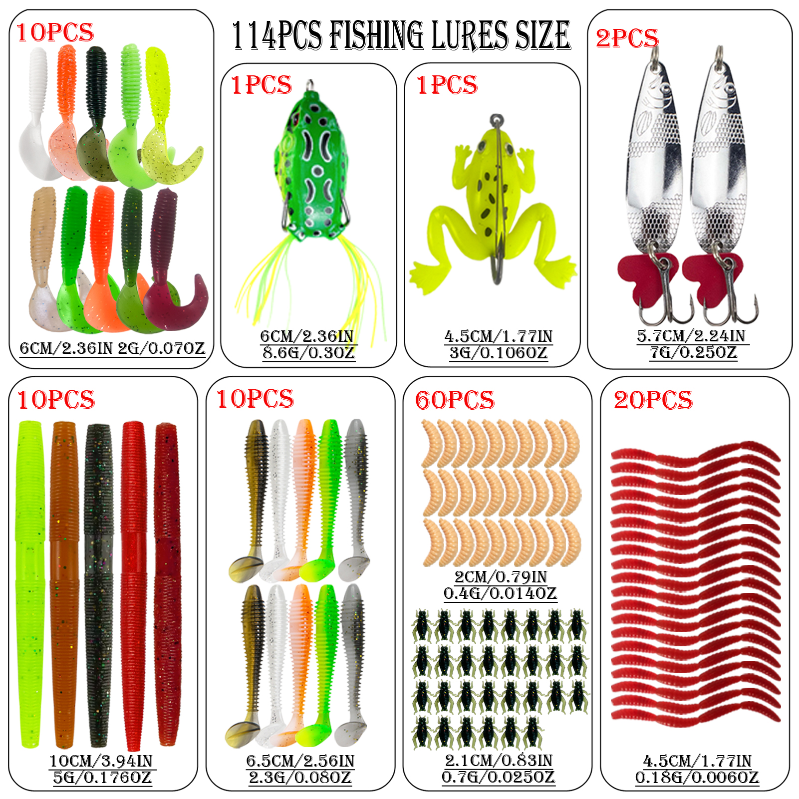 FREE FISHER 428pcs/Box Fishing Tackle Box with Sea Urchin Baits,Frogs Jig Hooks,Fishing Weights Gripper Pliers Tools,Bass Lures