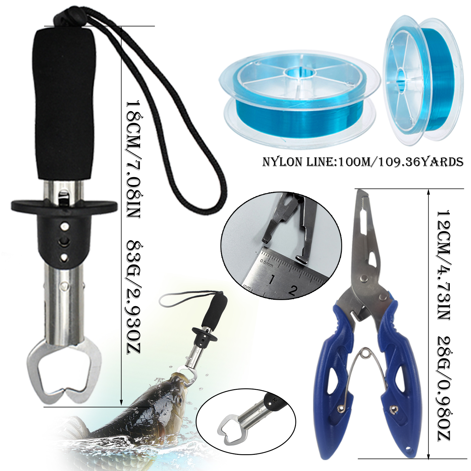 FREE FISHER 428pcs/Box Fishing Tackle Box with Sea Urchin Baits,Frogs Jig Hooks,Fishing Weights Gripper Pliers Tools,Bass Lures