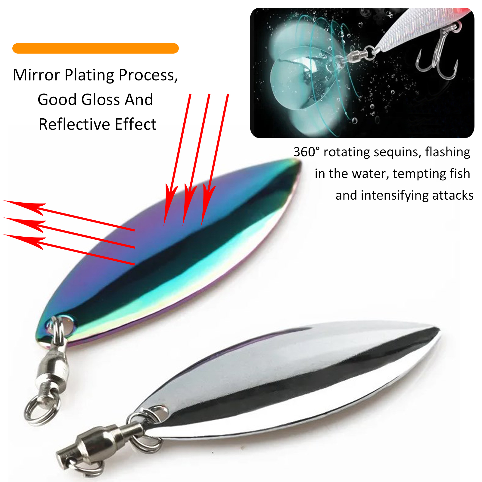 FREE FISHER 61pcs/Lot Fishing Spinners Kit Metal Sequins Spinnerbaits Spoons Accessory Walleye Rig Lure Fishing Attractor Assorted Set