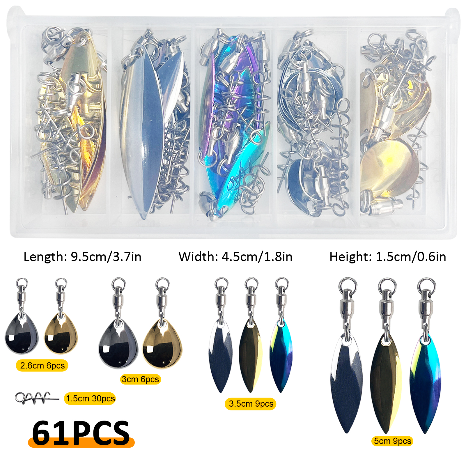 FREE FISHER 209pcs Fishing Spinnerbaits Materials,Metal Sequins Set,Buzzbaits Rubber Skirts,Fishing Attractor Assorted Kit
