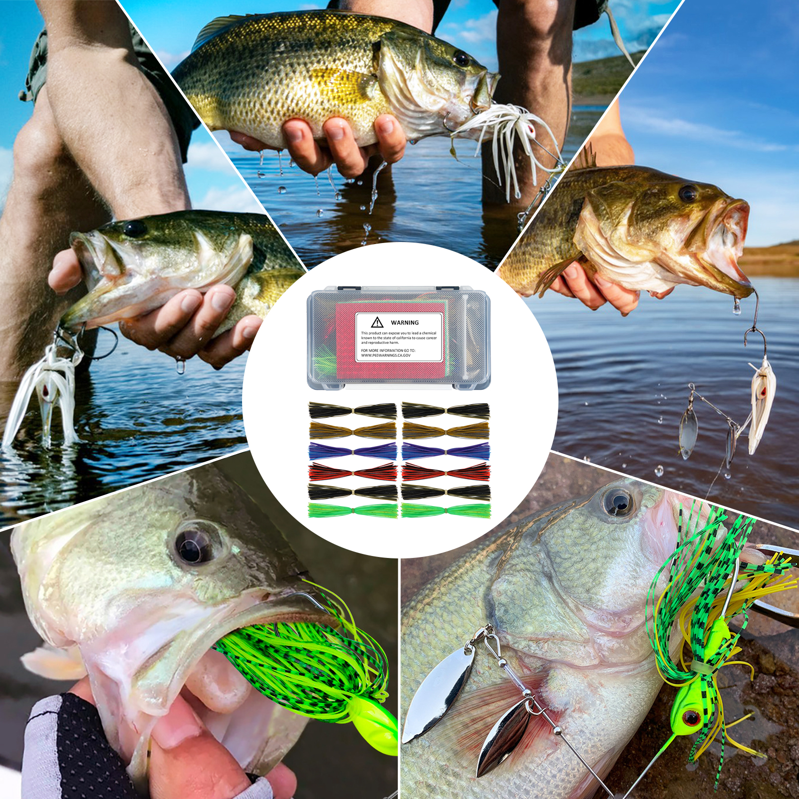 FREE FISHER 288pcs/Lot Spinnerbaits Material DIY Kit,Fishing Metal Sequins,Buzzbaits Rubber Skirts,Bass/Carp Fishing Accessories