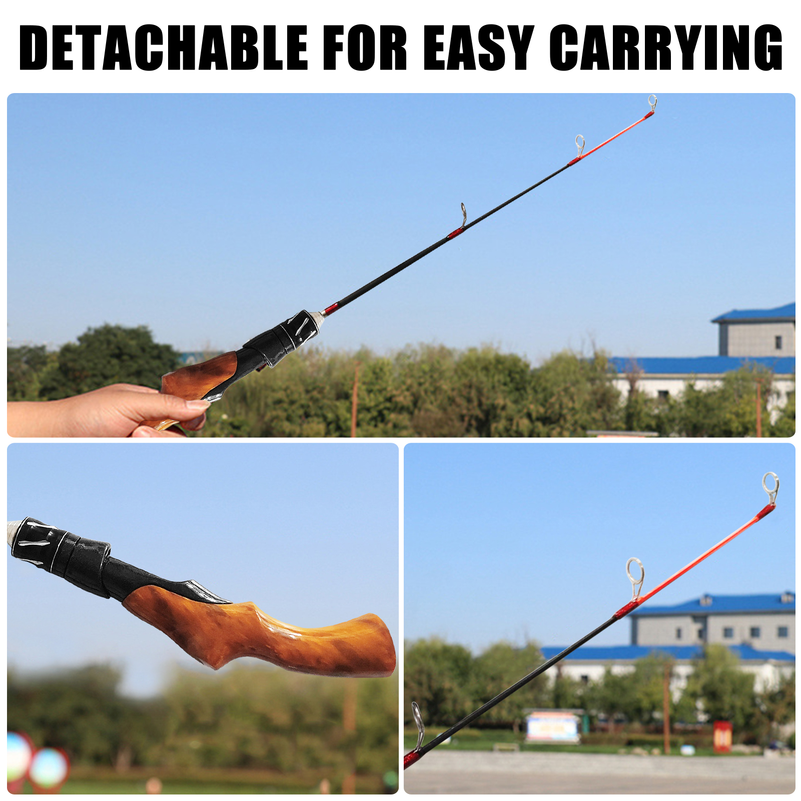 FREE FISHER 115pcs/Lot Ice Fishing Rod Reel Combo 2-Section Fishing Pole 3.2:1 Ice Wheel Jig Head Hooks Soft Shrimps Baits Winter Fishing Tackle Set