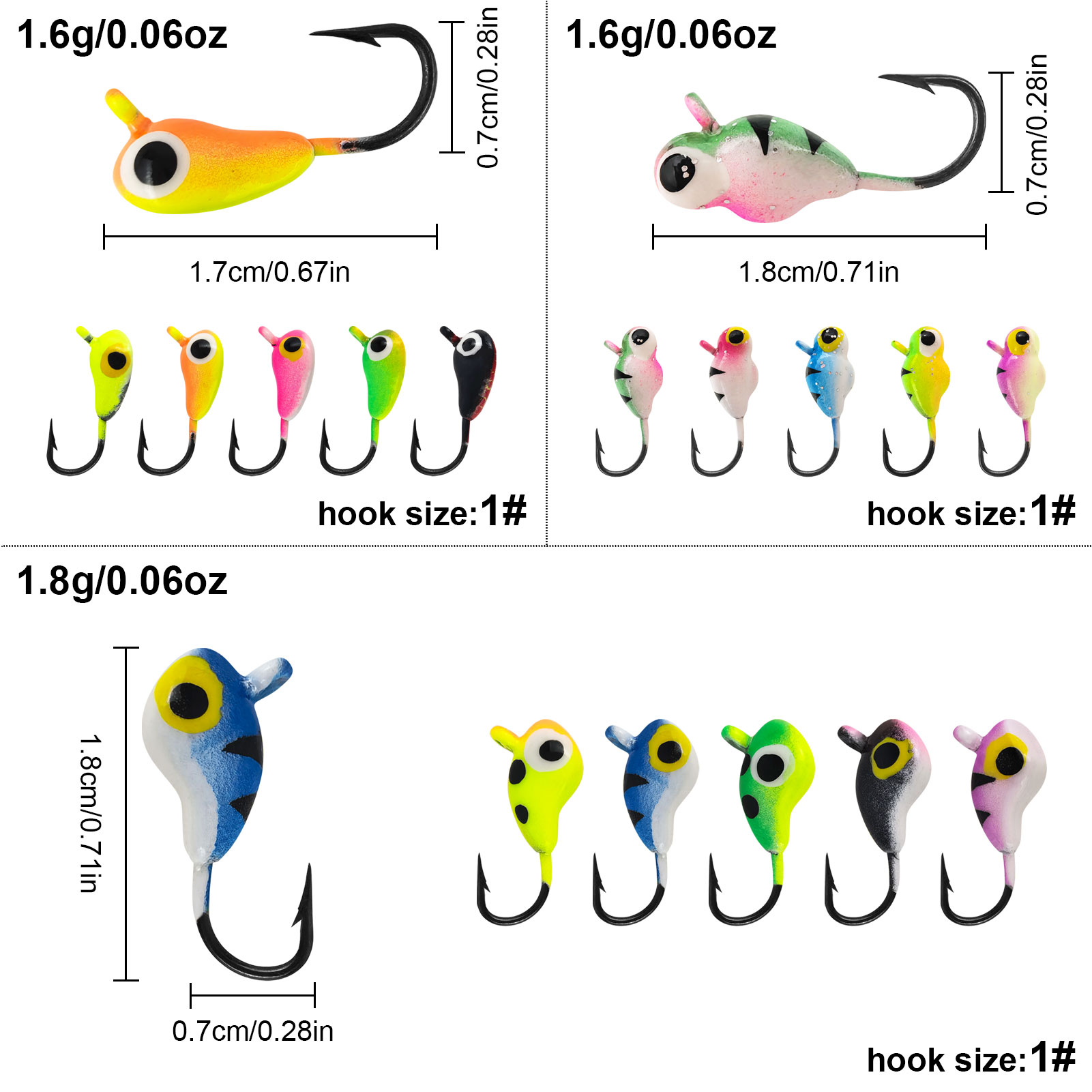 FREE FISHER 85pcs/Lot Ice Fishing Jigs Kit,Luminous Jig Head Hooks,Sinking Metal Vibration Lures,Assorted Trout Worm Swimbaits