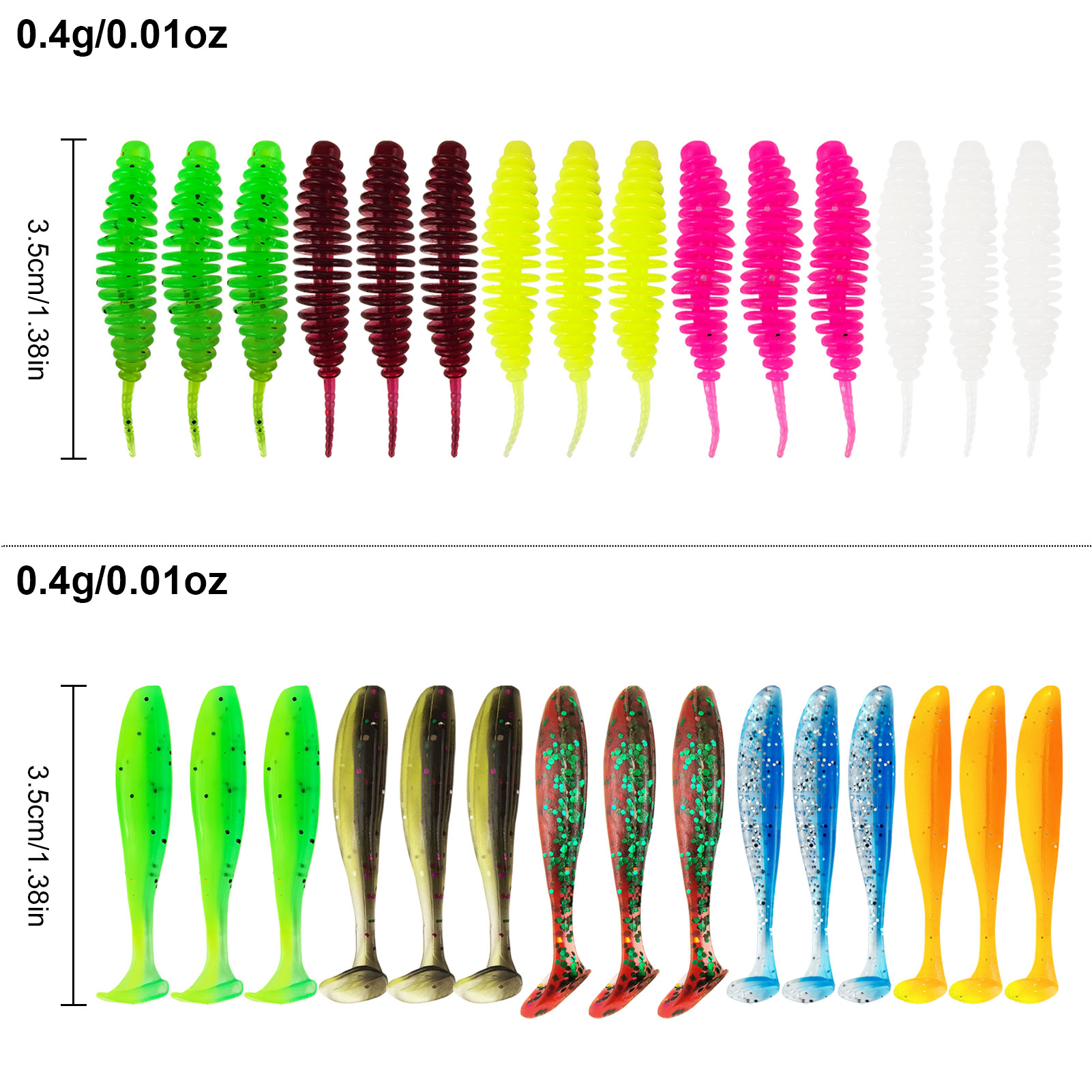 FREE FISHER 85pcs/Lot Ice Fishing Jigs Kit,Luminous Jig Head Hooks,Sinking Metal Vibration Lures,Assorted Trout Worm Swimbaits