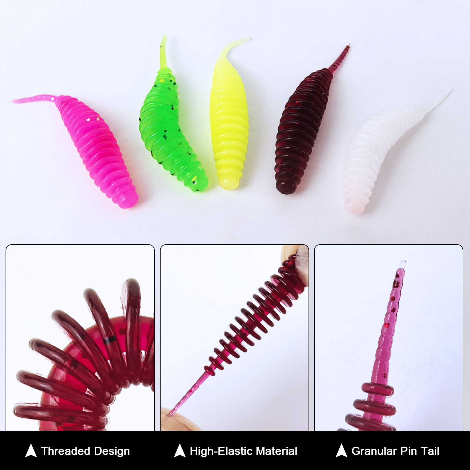 FREE FISHER 85pcs/Lot Ice Fishing Jigs Kit,Luminous Jig Head Hooks,Sinking Metal Vibration Lures,Assorted Trout Worm Swimbaits