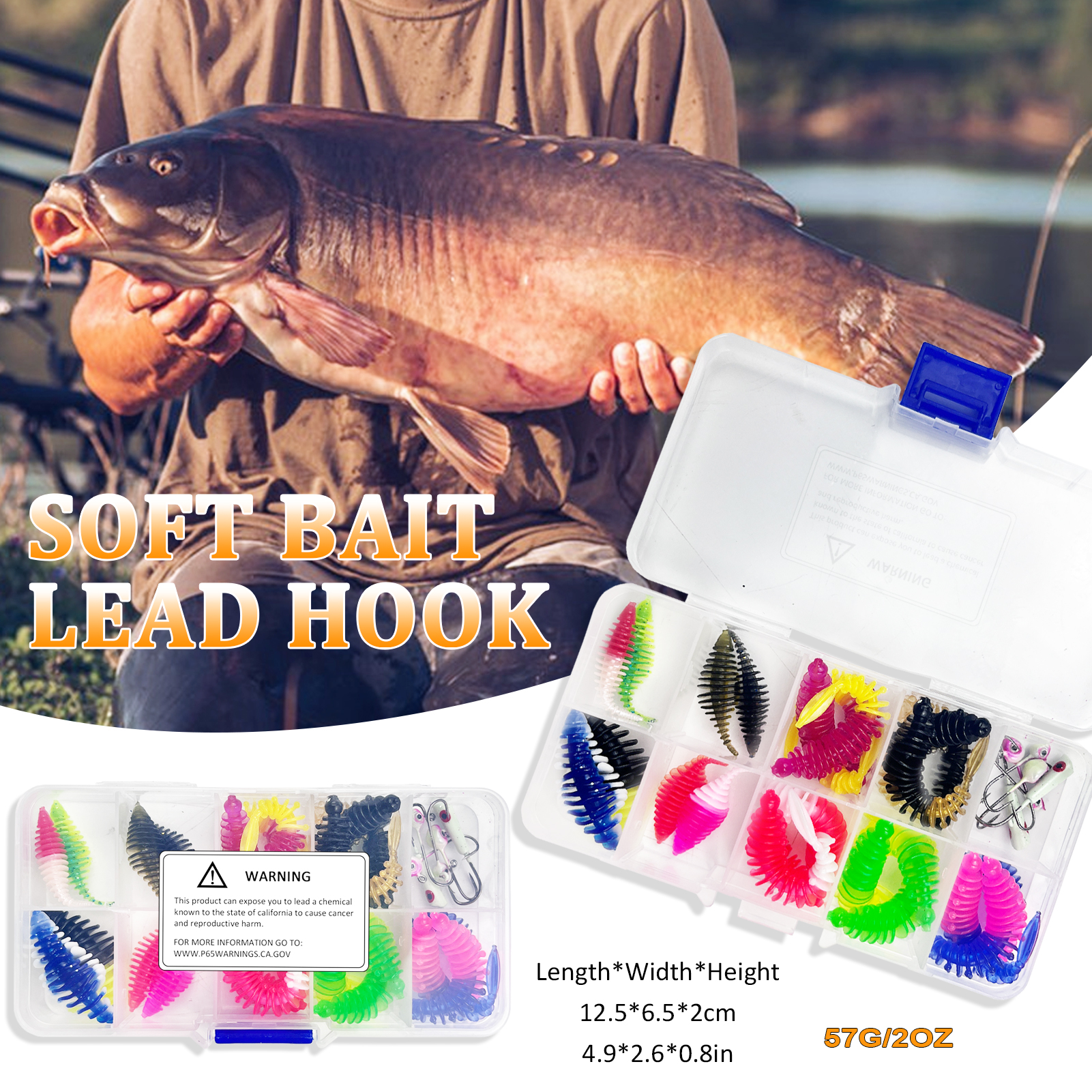 FREE FISHER 30pcs/Box Fishing Soft Baits Set Sinking Jig Hooks 3.5-5.5cm Lifelike Worms Lures Artificial Bait 0.5-2g Jigs Fishing Tackles