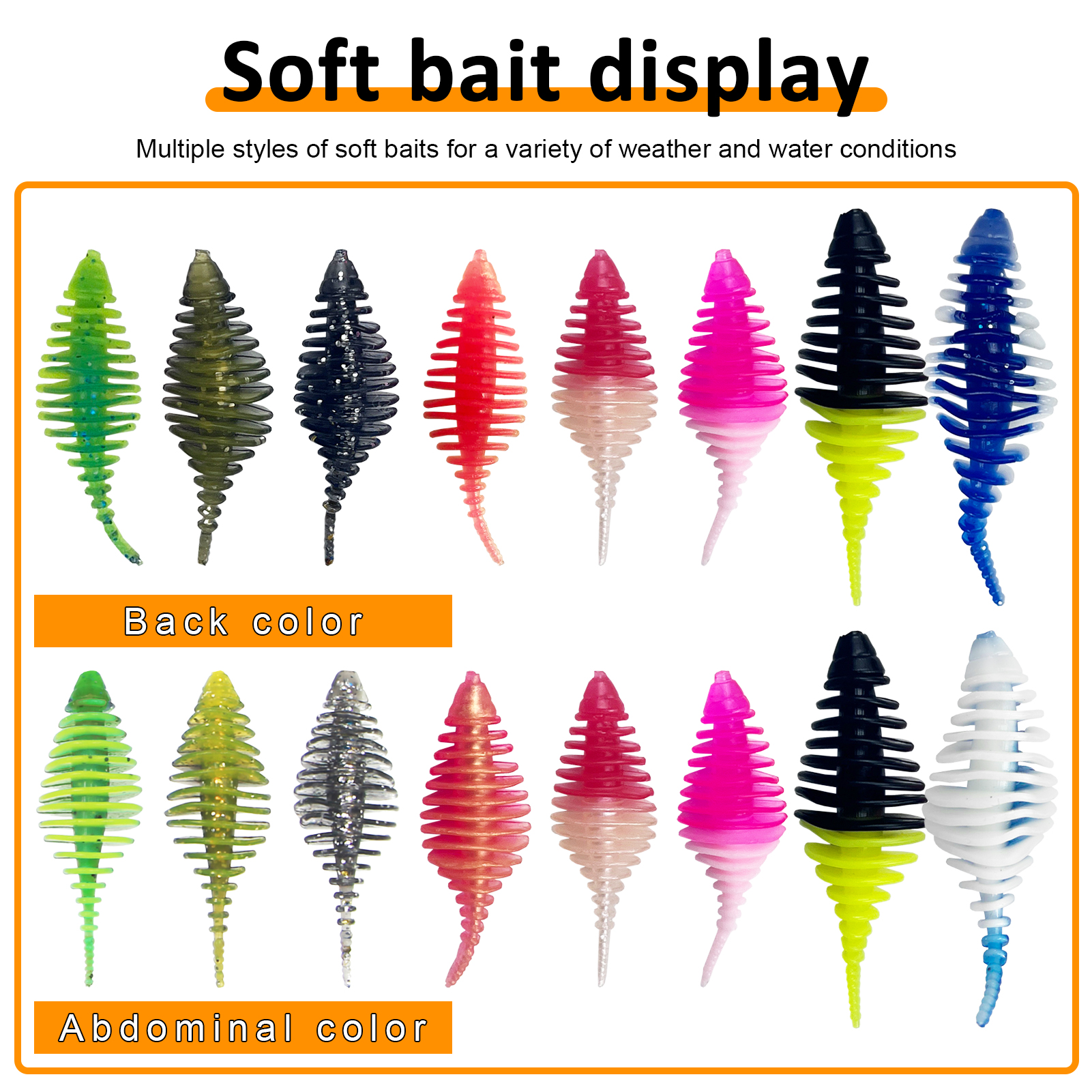 FREE FISHER 30pcs/Box Fishing Soft Baits Set Sinking Jig Hooks 3.5-5.5cm Lifelike Worms Lures Artificial Bait 0.5-2g Jigs Fishing Tackles