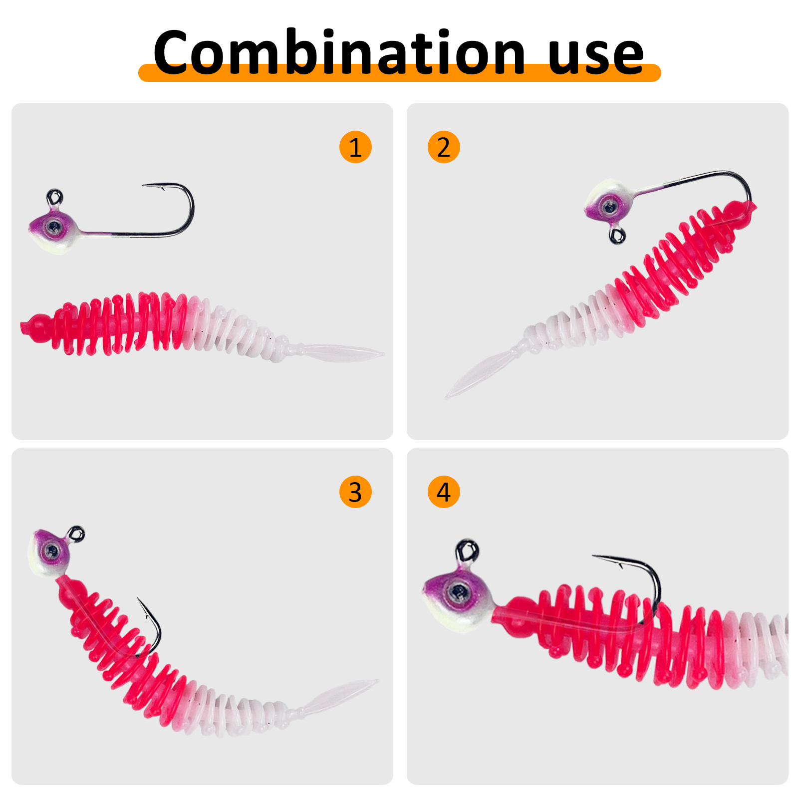 FREE FISHER 30pcs/Box Fishing Soft Baits Set Sinking Jig Hooks 3.5-5.5cm Lifelike Worms Lures Artificial Bait 0.5-2g Jigs Fishing Tackles