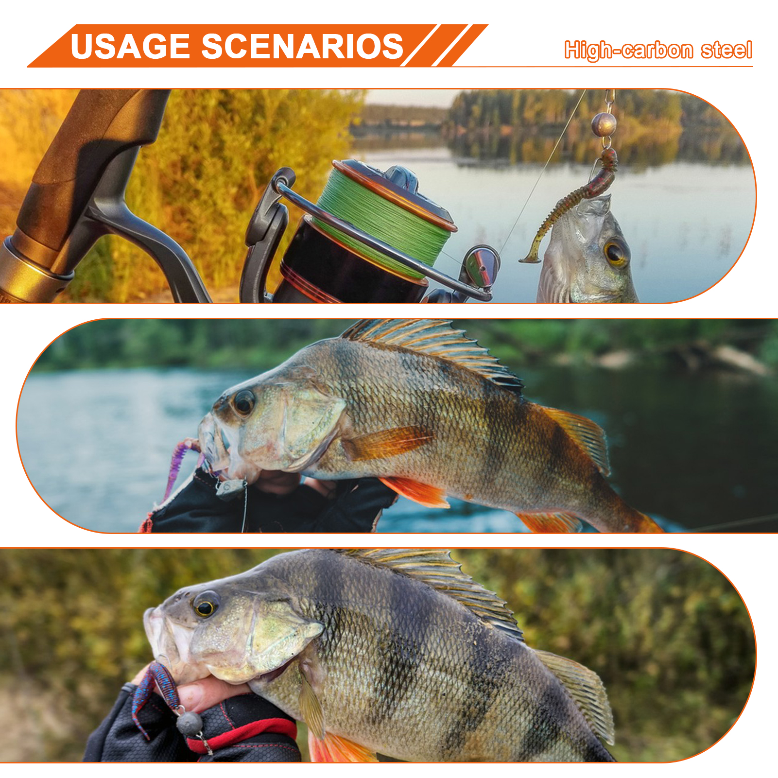 FREE FISHER 101pcs Fishing Crank Hooks Kit High Carbon Steel Worm X-Strong Black Fishhook1#-5/0# Fishing Tackle Box for Freshwater/Saltwater