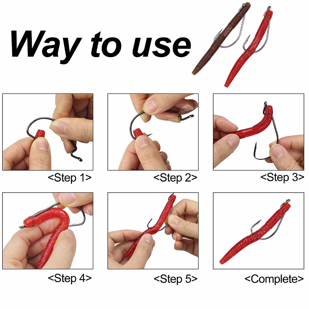 FREE FISHER 101pcs Fishing Crank Hooks Kit High Carbon Steel Worm X-Strong Black Fishhook1#-5/0# Fishing Tackle Box for Freshwater/Saltwater