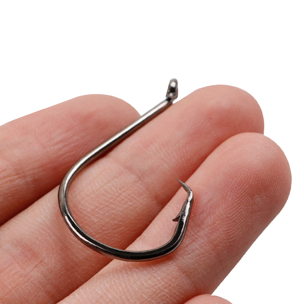 FREE FISHER 170pcs Fishing Hooks Kit 7384 Strong Offset Sport Circle Hooks with Barbs Black High Carbon Steel Octopus Saltwater/Freshwater