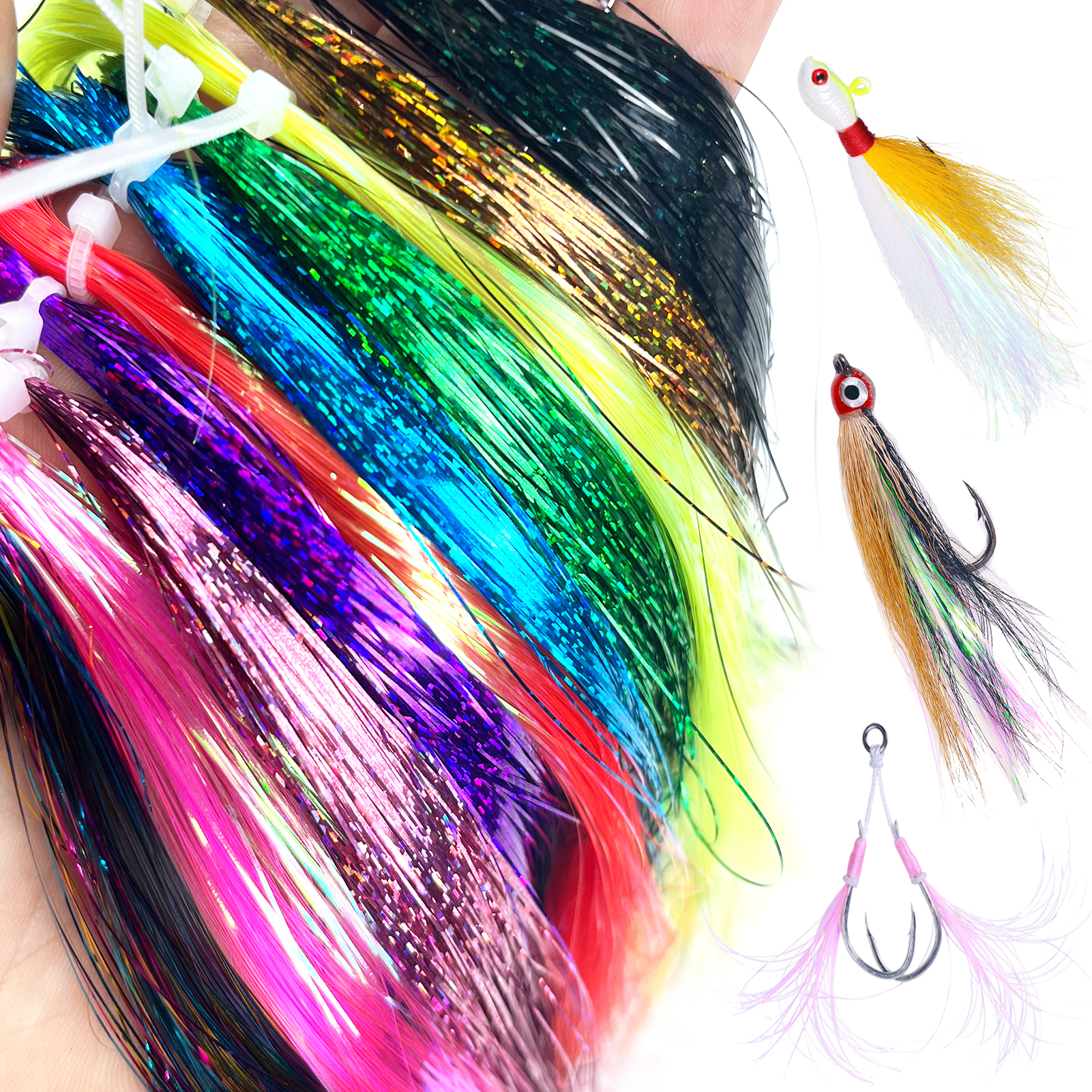 FREE FISHER 138pcs/Lot Fishing Flies Tying Tool Kit,DIY Insect Lure Materials,Crystal Flash Wires,Fly Fishing Baits Acceccories