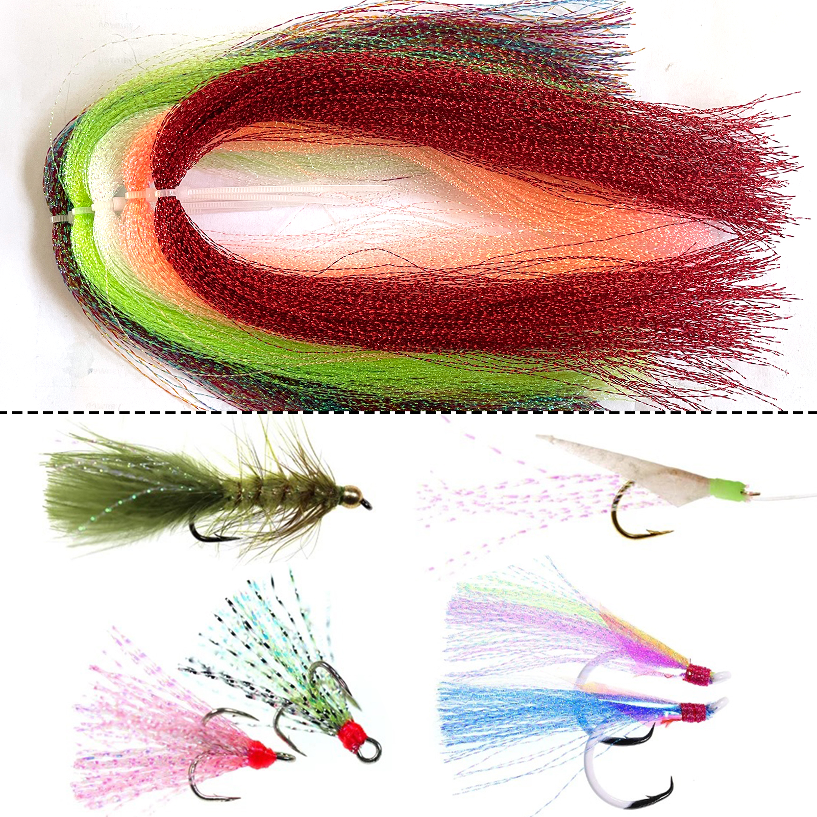 FREE FISHER 65pcs Fishing Flies Tying Tool Kit Bag,DIY Fly Fishing Flies Baits,Assorted Dumbbell Eyes,Making Fly Hooks Materials