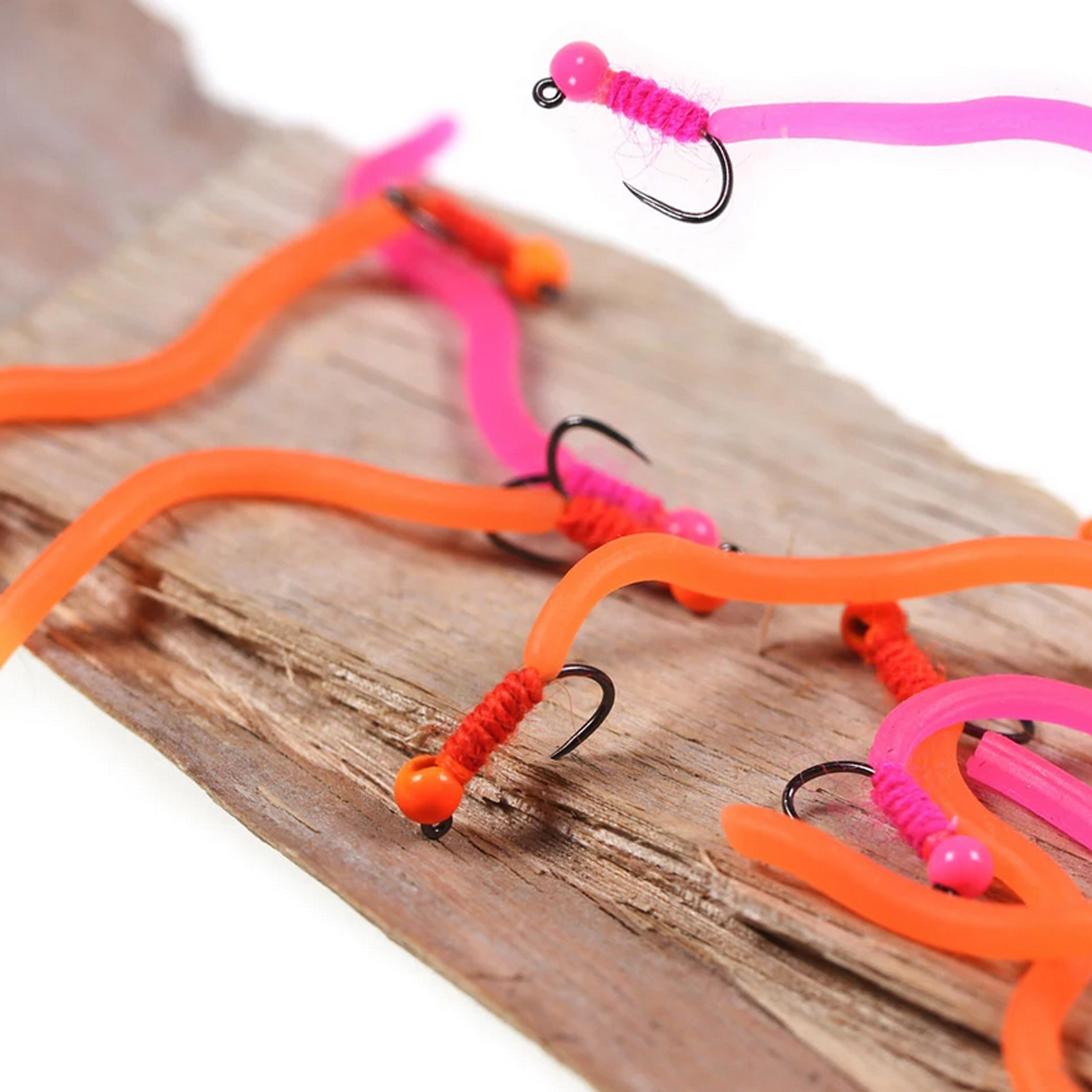 FREE FISHER Fishing Flies Set with Fly Box Squirmy Worm Nymph Flies Hooks Feather Fly Fishing Baits Tungsten Head Sharp Fishhook for Freshwater