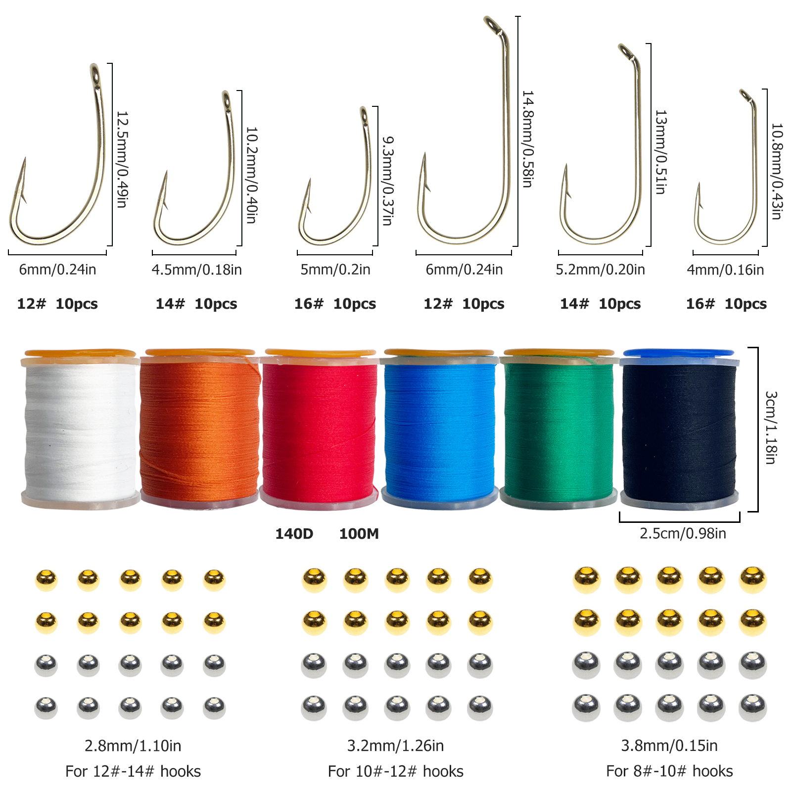 FREE FISHER Tying Flies Materials with Tools,DIY Insect Lures Kit,152pcs/Lot Fly Fishing Hooks,Thread Crystal Flash Wire Swivels