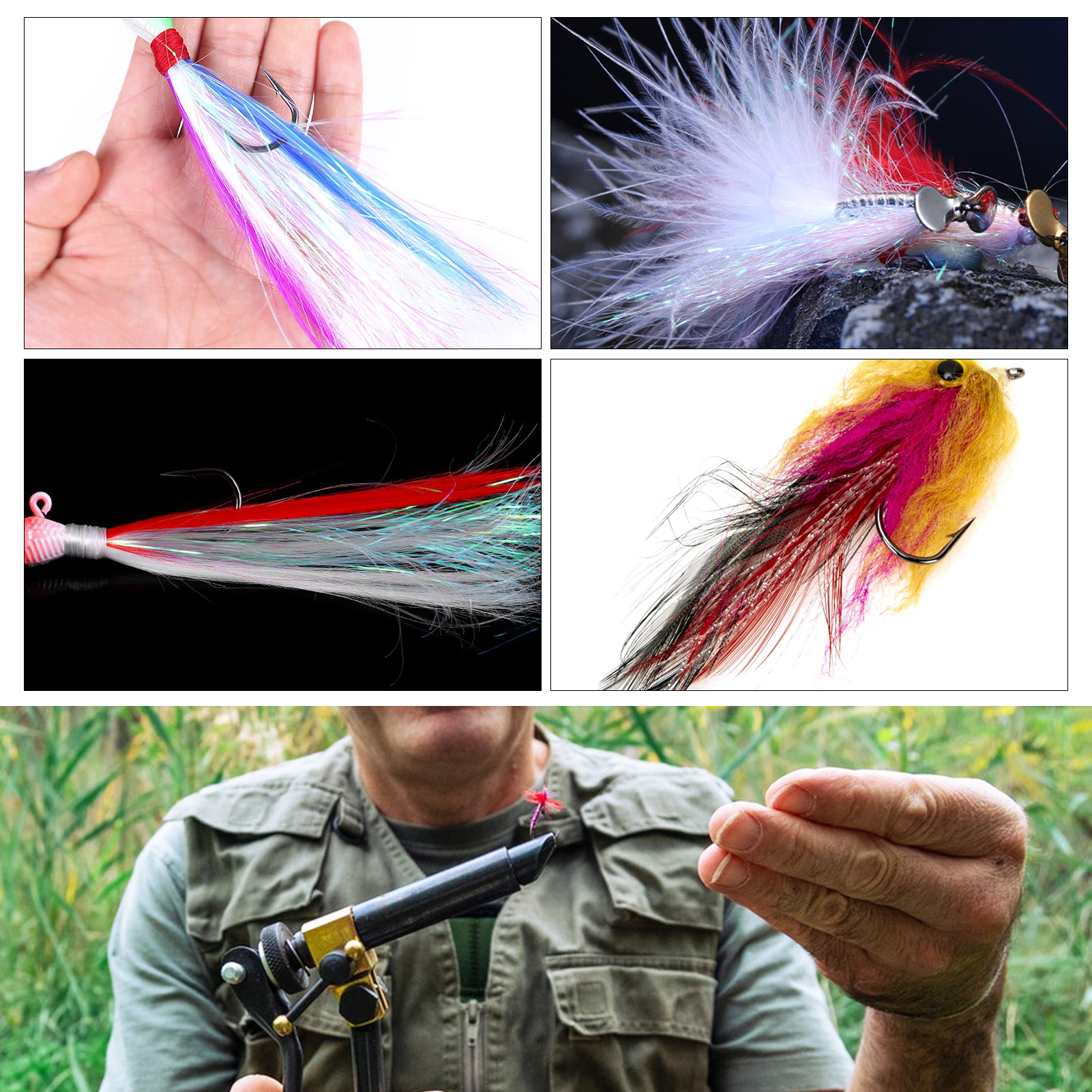 FREE FISHER 24pcs/Set Fishing Crystal Flash Wires 35cm Shining DIY Flies Material Fishing Bait Skirts Spinners Flashabou Tinsel Accessories 