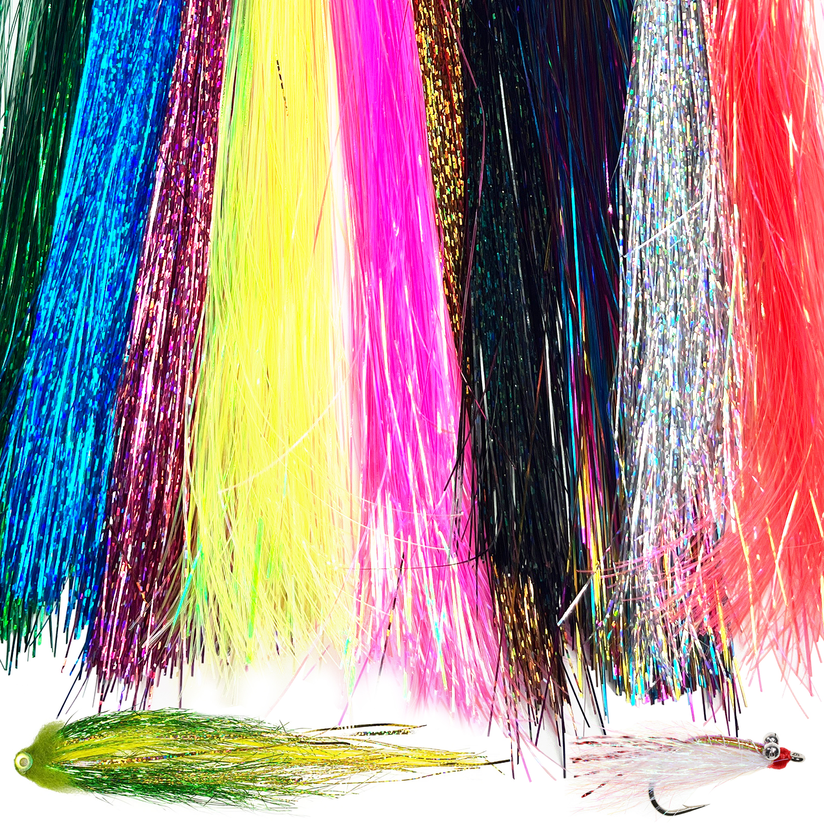 FREE FISHER 24pcs/Set Fishing Crystal Flash Wires 35cm Shining DIY Flies Material Fishing Bait Skirts Spinners Flashabou Tinsel Accessories 