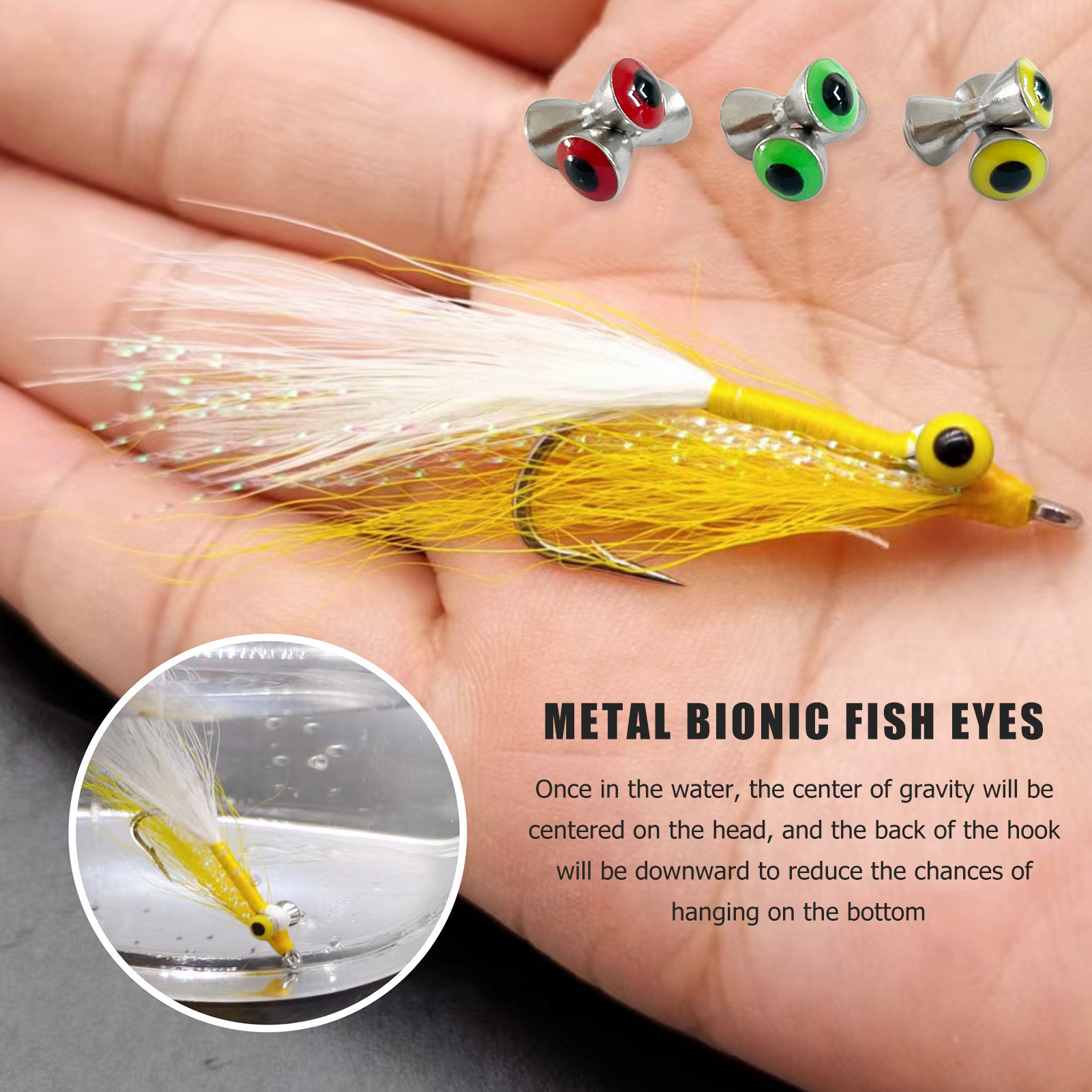 FREE FISHER 58pcs/Box Assorted Dumbbell Eyes Fly Tying Materials Barbell Eyes Colorful-Wire Hooks DIY Fly Fishing Flies Baits Accessories