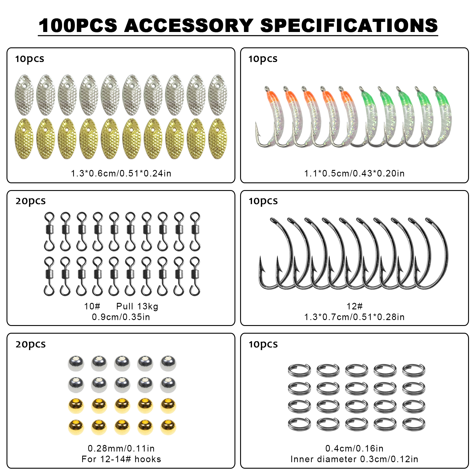 FREE FISHER 107pcs Fly Fishing Mosquitoes DIY Insect Lure Materials Kit Tying Line Fly Hooks Sequins Animals Hair Swivels Beads Fly Baits Set