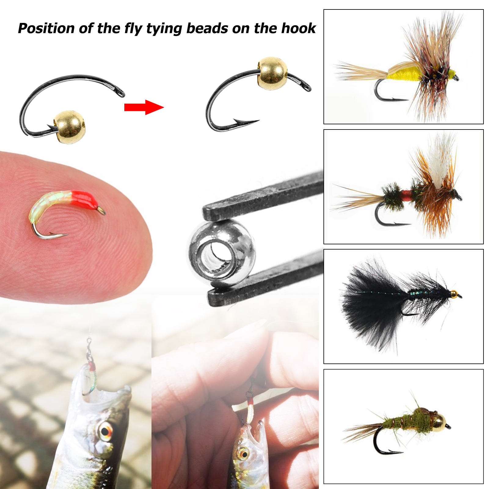 FREE FISHER 107pcs Fly Fishing Mosquitoes DIY Insect Lure Materials Kit Tying Line Fly Hooks Sequins Animals Hair Swivels Beads Fly Baits Set