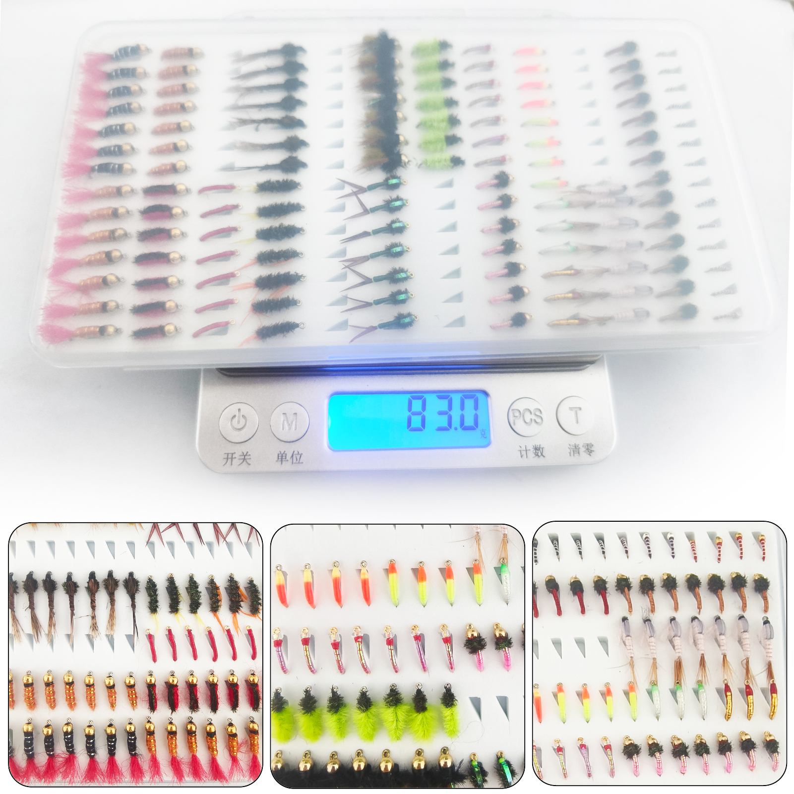 FREE FISHER Fishing Flies Lure Kit,133pcs/Box Fly Fishing Baits,Mixed Nymph Midge Dry Flies,Artificial Fish Baits for Freshwater