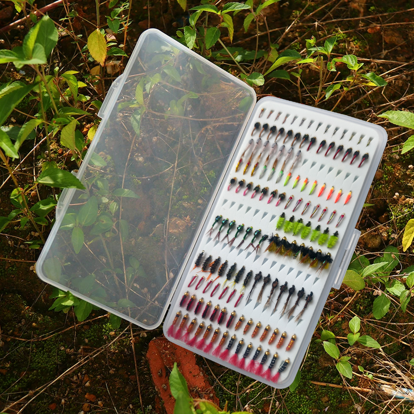 FREE FISHER Fishing Flies Lure Kit,133pcs/Box Fly Fishing Baits,Mixed Nymph Midge Dry Flies,Artificial Fish Baits for Freshwater