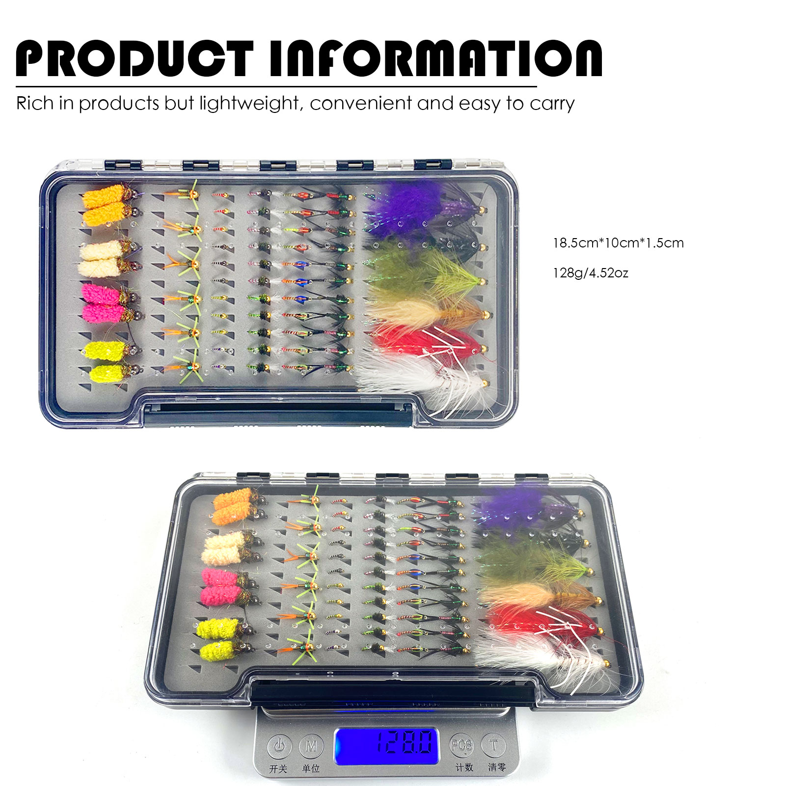 FREE FISHER Fishing Flies Lure Kit,Fly Fishing Feather Baits,Mixed Nymph  Wet/Dry Flies,Streamers Artificial Baits Fly Hooks Box