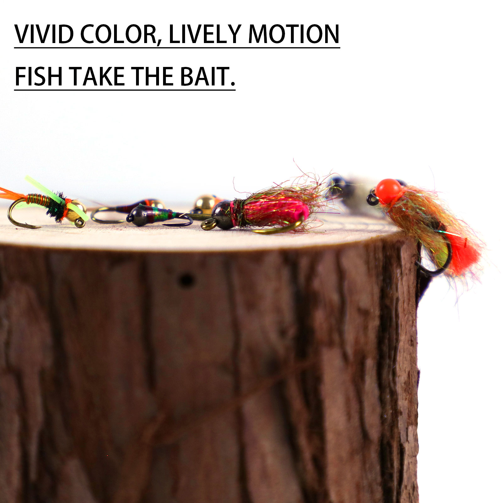 FREE FISHER Fishing Flies Lure Kit,Fly Fishing Feather Baits,Mixed Nymph  Wet/Dry Flies,Streamers Artificial Baits Fly Hooks Box