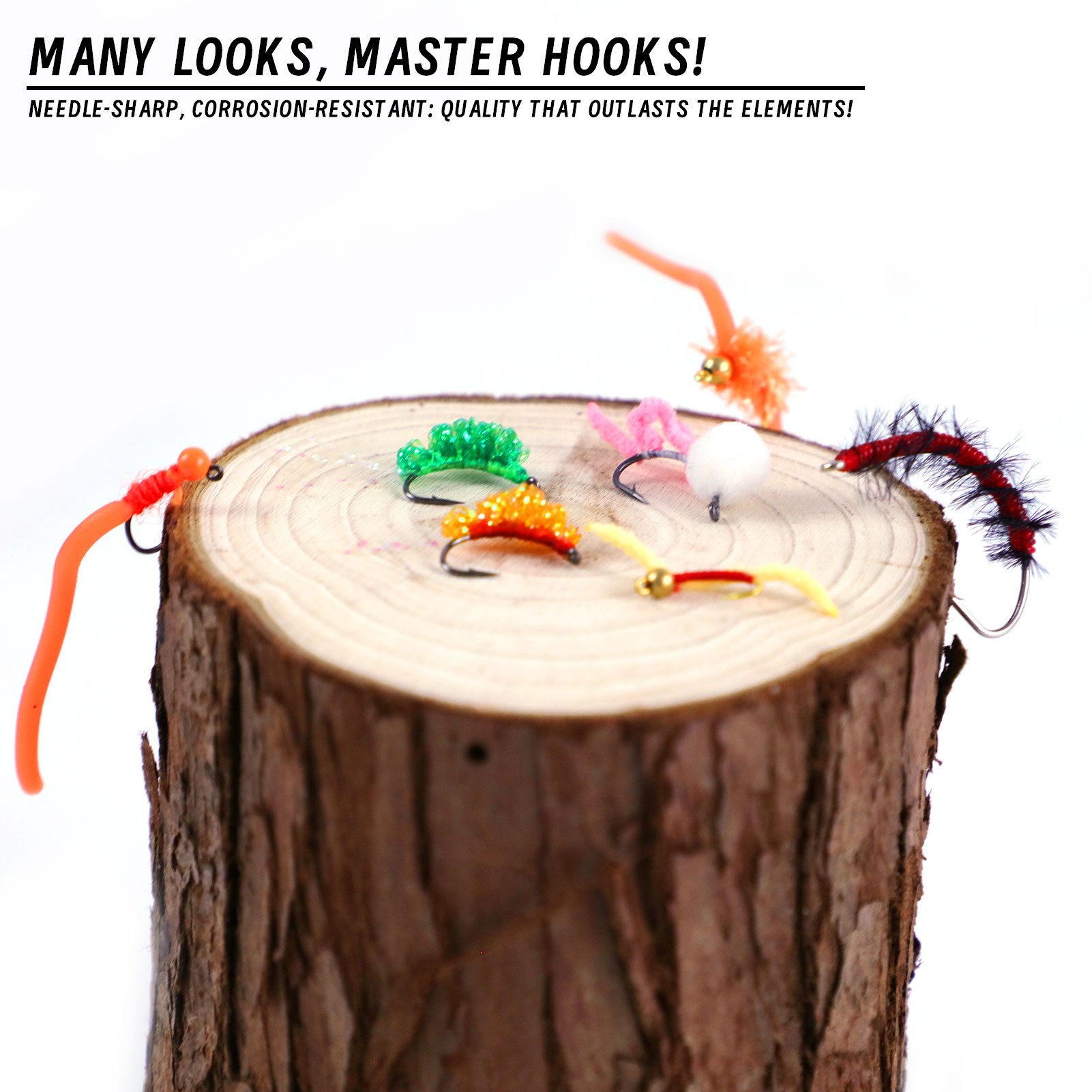 FREE FISHER Fishing Flies Lure Kit,Fly Fishing Feather Baits,Mixed Nymph  Wet/Dry Flies,Streamers Artificial Baits Fly Hooks Box