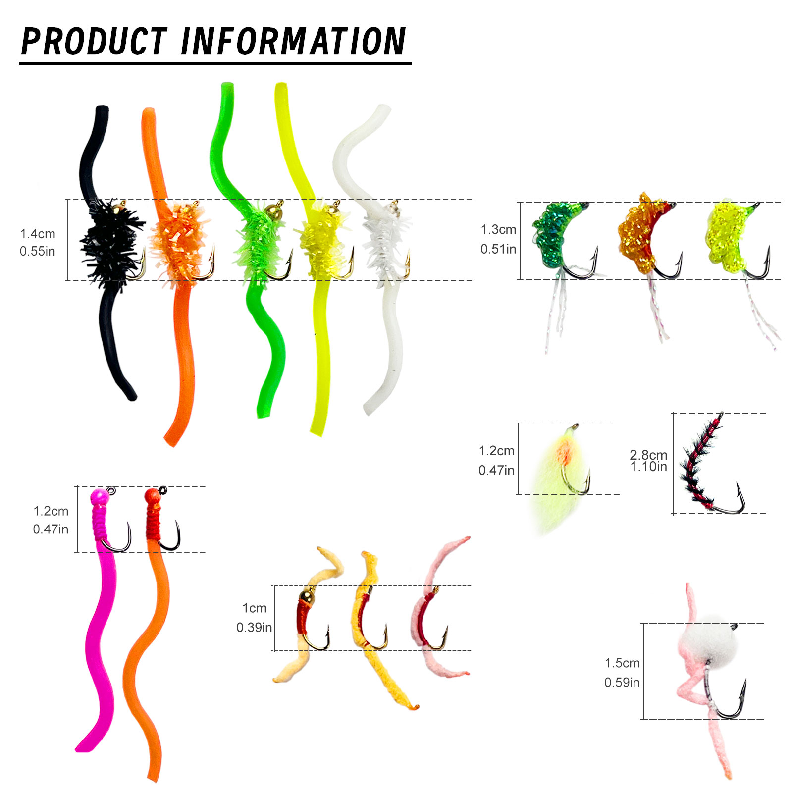 FREE FISHER Fishing Flies Lure Kit,Fly Fishing Feather Baits,Mixed Nymph  Wet/Dry Flies,Streamers Artificial Baits Fly Hooks Box