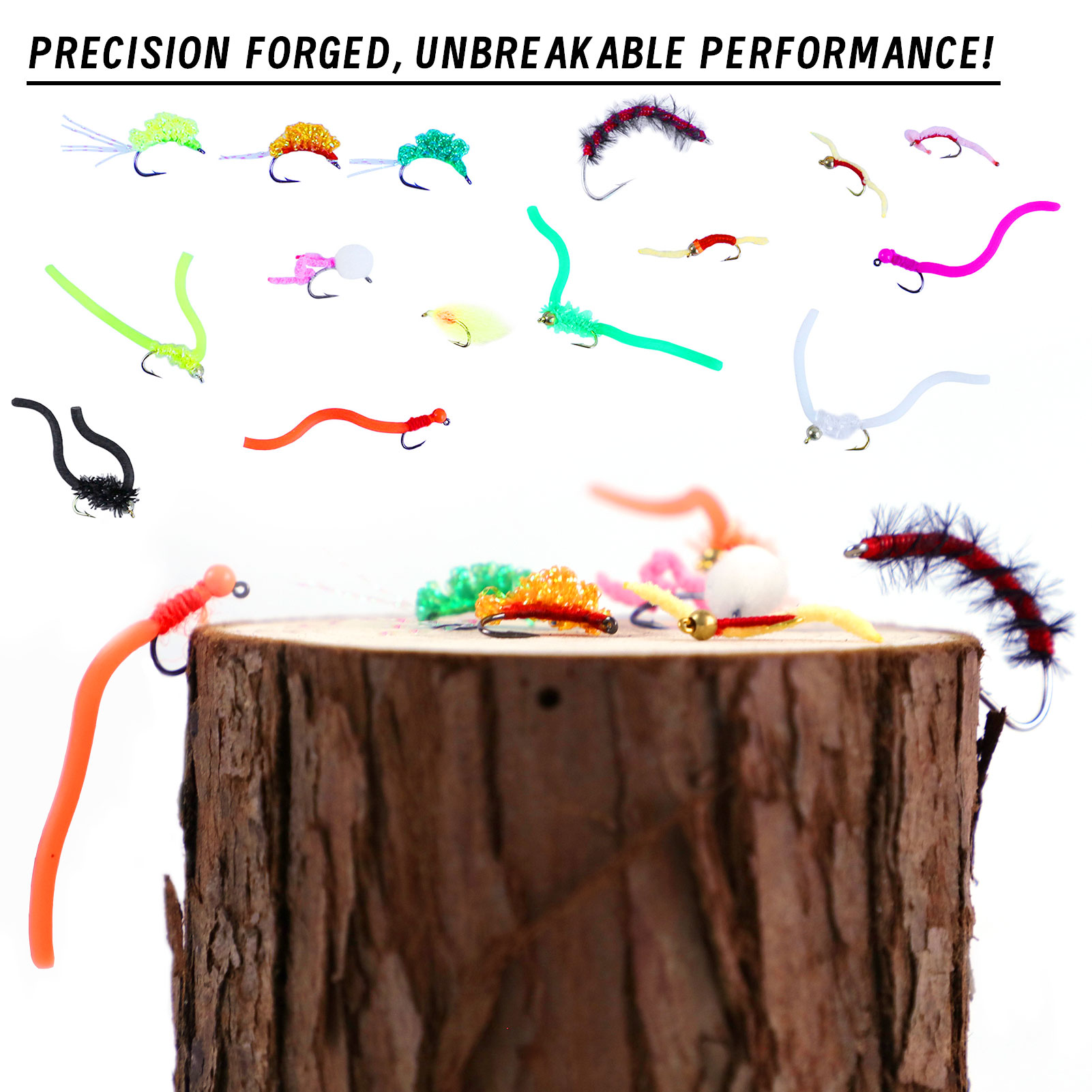 FREE FISHER Fishing Flies Lure Kit,Fly Fishing Feather Baits,Mixed Nymph  Wet/Dry Flies,Streamers Artificial Baits Fly Hooks Box