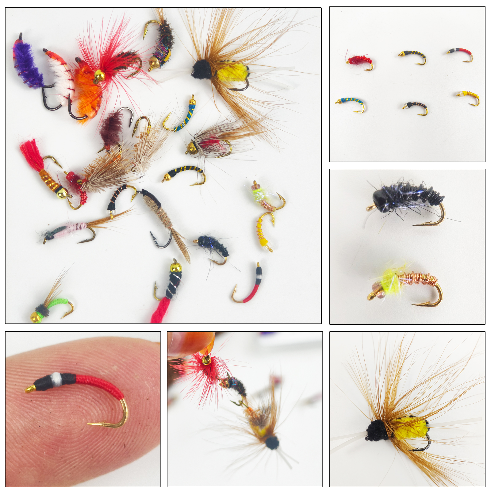 FREE FISHER Dry Wet Flies Kit,96pcs/Box Scud Nymph Caddis Zebra Midge Fly Caddis Sedge,Fly Fishing Baits,Fishing Fly Box,Fly Hook Lure for Trout