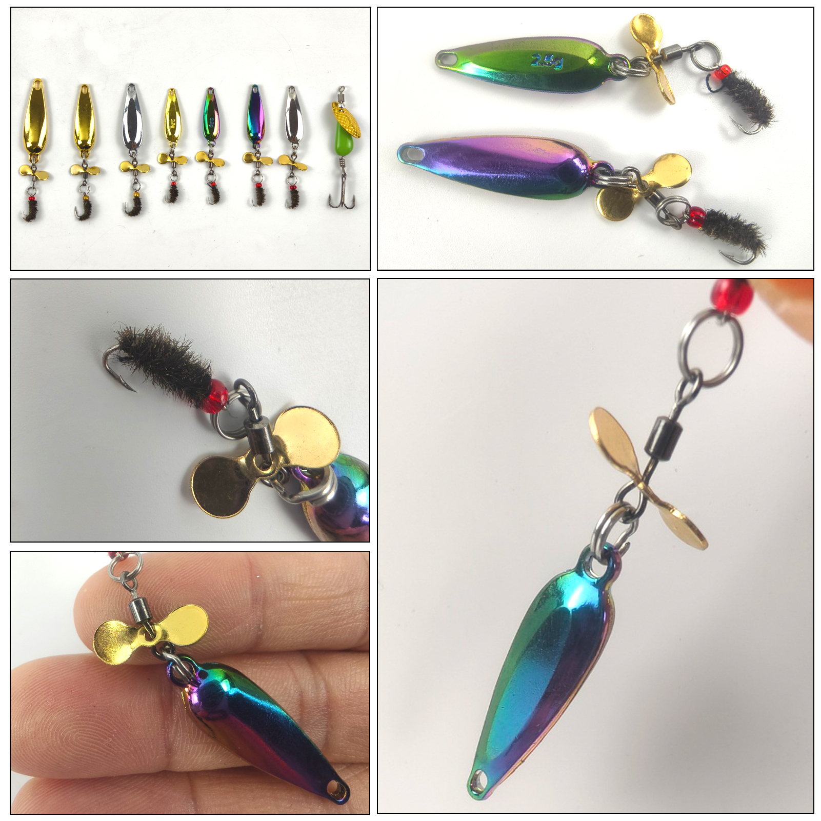 FREE FISHER 22pcs/Lot Fishing Composite Spoon Baits,Fly Fishing Lures,Metal Bladed Spinnerbaits,Casting Rotation Soft Flies Kit