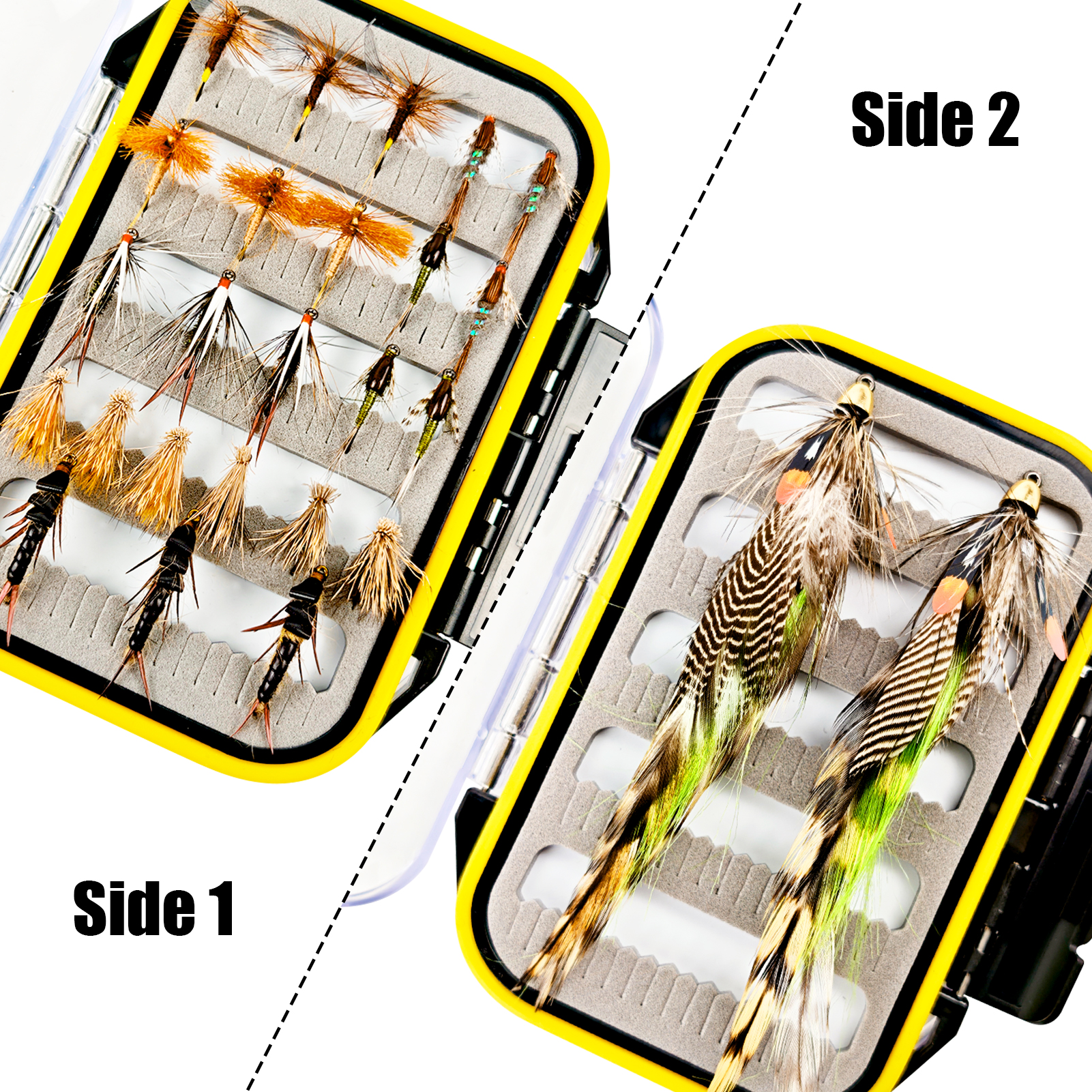 FREE FISHER 26pcs/Box Nymph Fly Assortment,Dry Flies Natural Fly Fishing Baits,Lifelike Parachute Wet Minnow Lure for Trout Bass