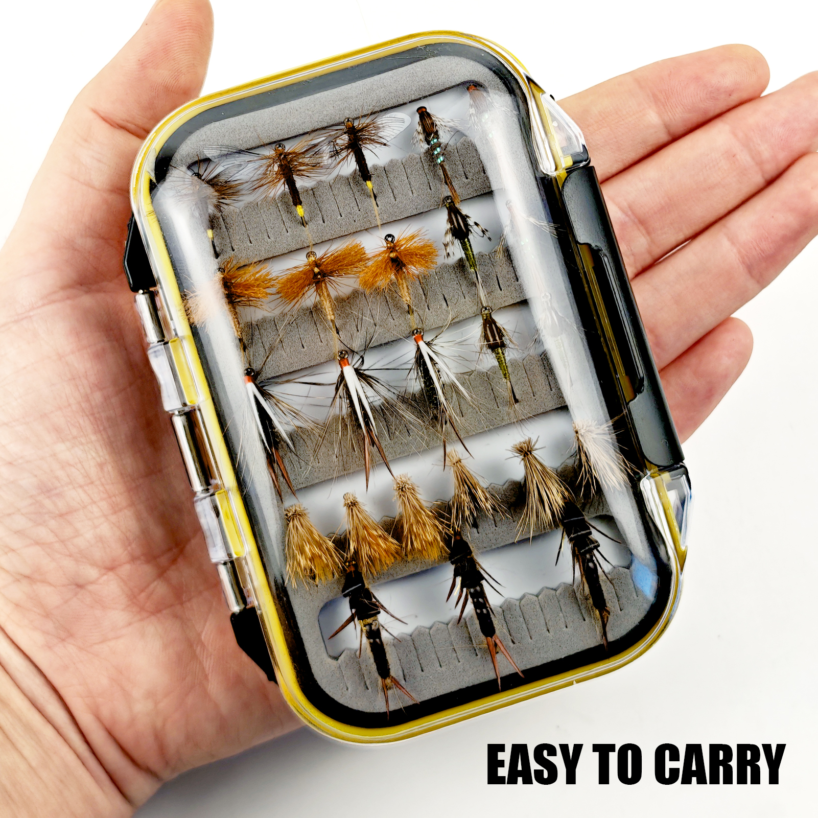 FREE FISHER 26pcs/Box Nymph Fly Assortment,Dry Flies Natural Fly Fishing Baits,Lifelike Parachute Wet Minnow Lure for Trout Bass