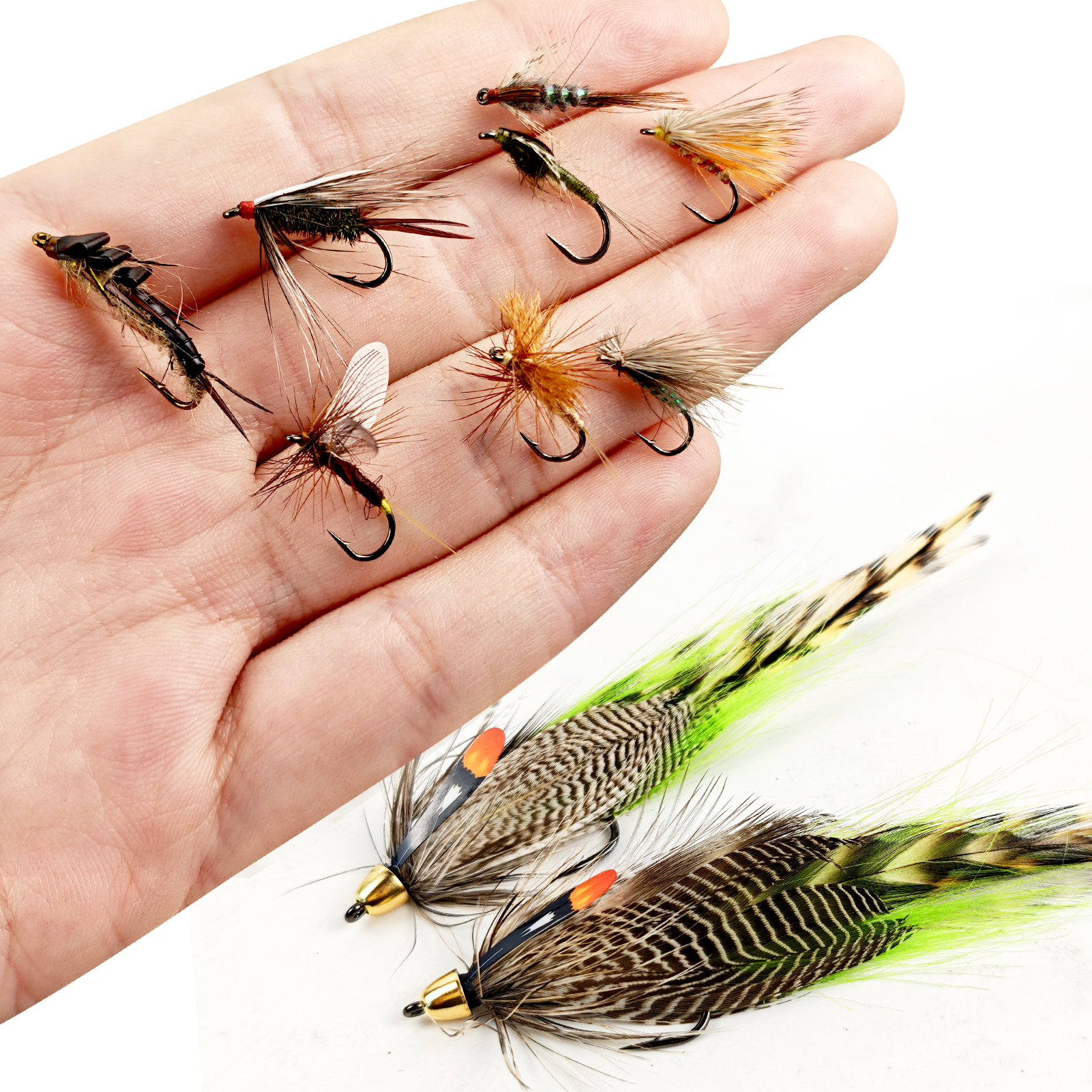 FREE FISHER 26pcs/Box Nymph Fly Assortment,Dry Flies Natural Fly Fishing Baits,Lifelike Parachute Wet Minnow Lure for Trout Bass