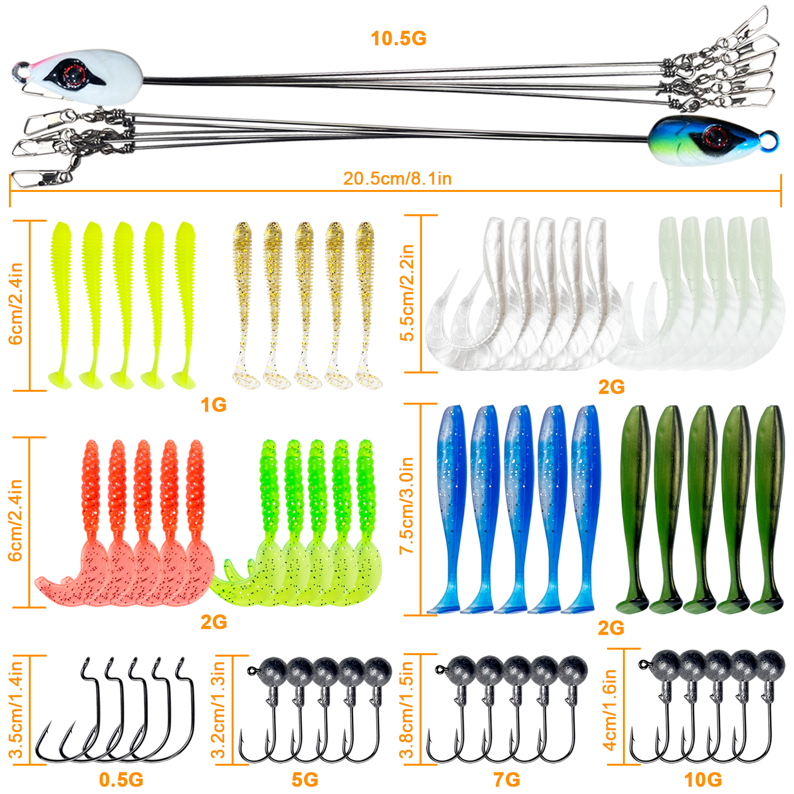 FREE FISHER Fishing Alabama Rig Baits,Jig Head Hook with Umbrella Rigs,Soft Worm Lures,Crank Hooks Swivels Fishing Tackle Box 