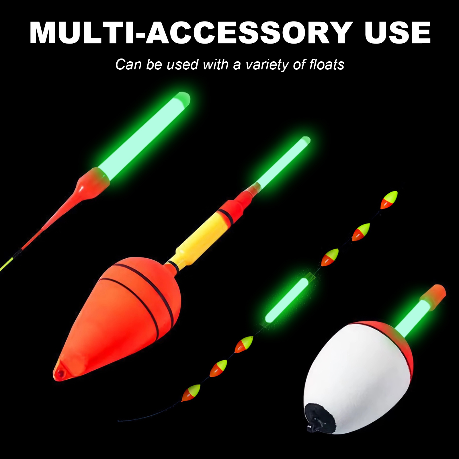 FREE FISHER 600pcs/Lot Fishing Glow Sticks 37mm Fishing Rod Floats Green Fluorescent Lightsticks Bobbers Night Fishing Tackle Accessories