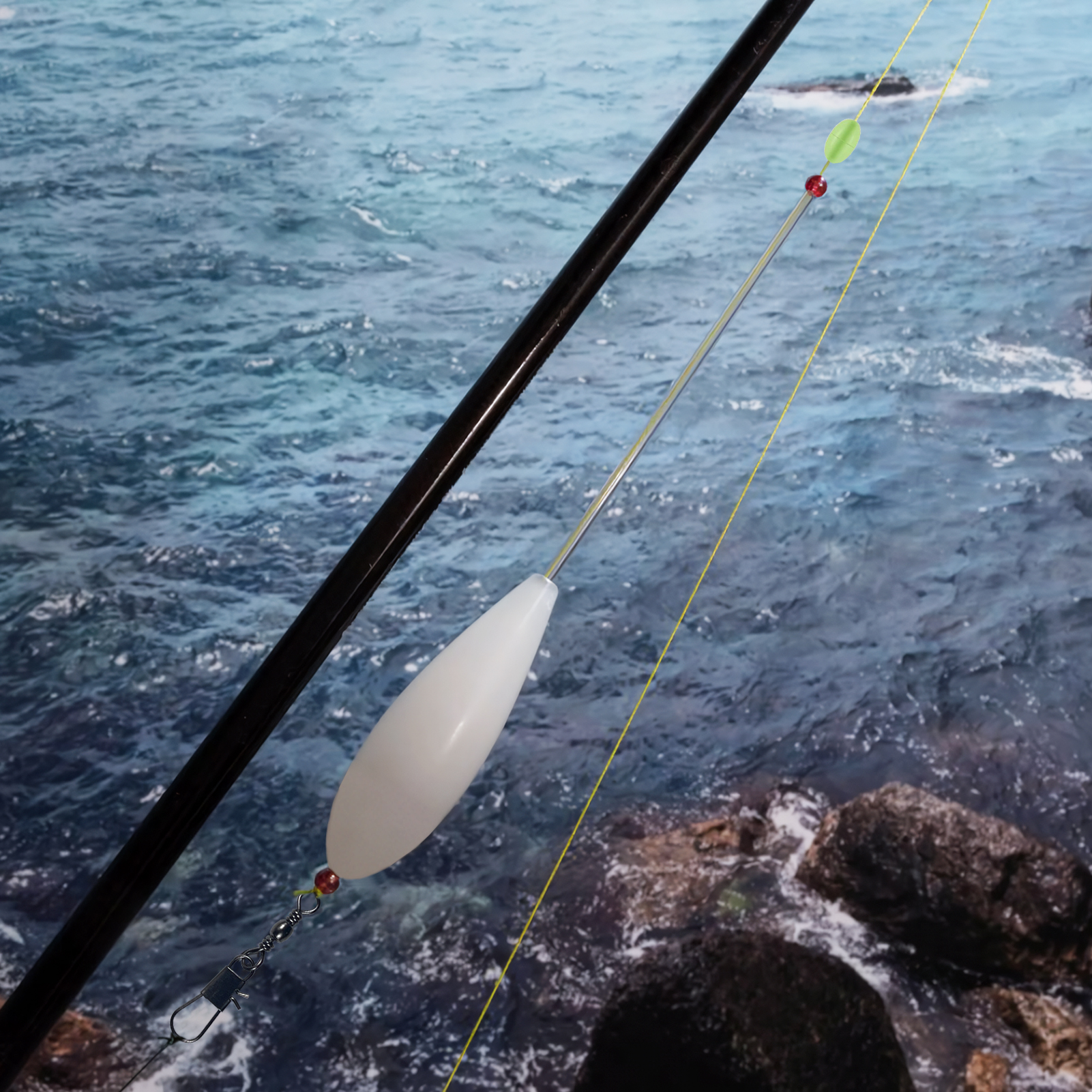 FREE FISHER 25-29pcs Fishing Floats Set 8-20g Throwing Upward Bobber Acrylic Long Casting Fishing Buoy Space Beans Swivels Kit for Carp Bass