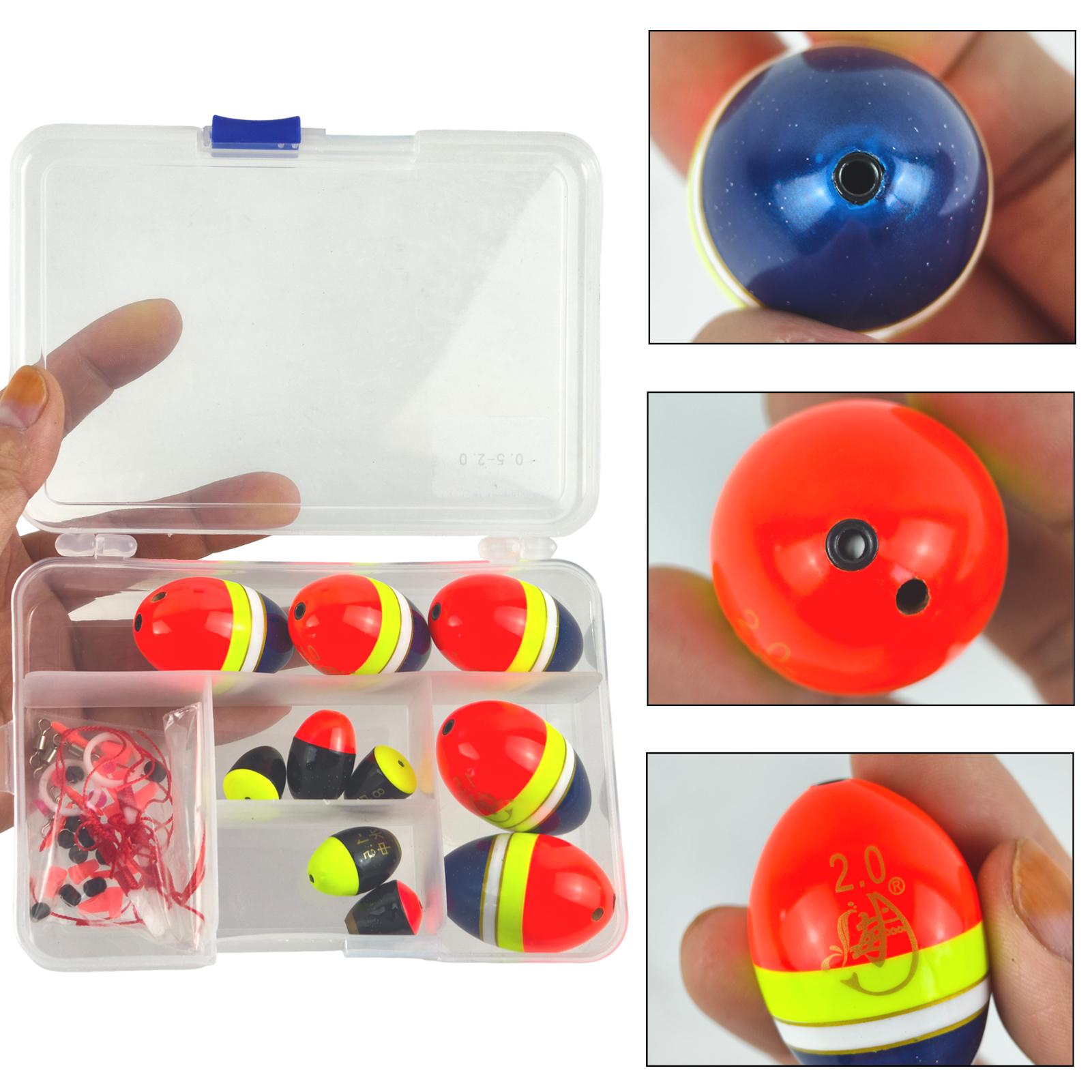 FREE FISHER 38pcs/Lot Rock Fishing Floats Kit,Paulownia Wood Corks Buoy,0.5-2.0 Long Casting Bobber,Apo Float DIY Fishing Rigs