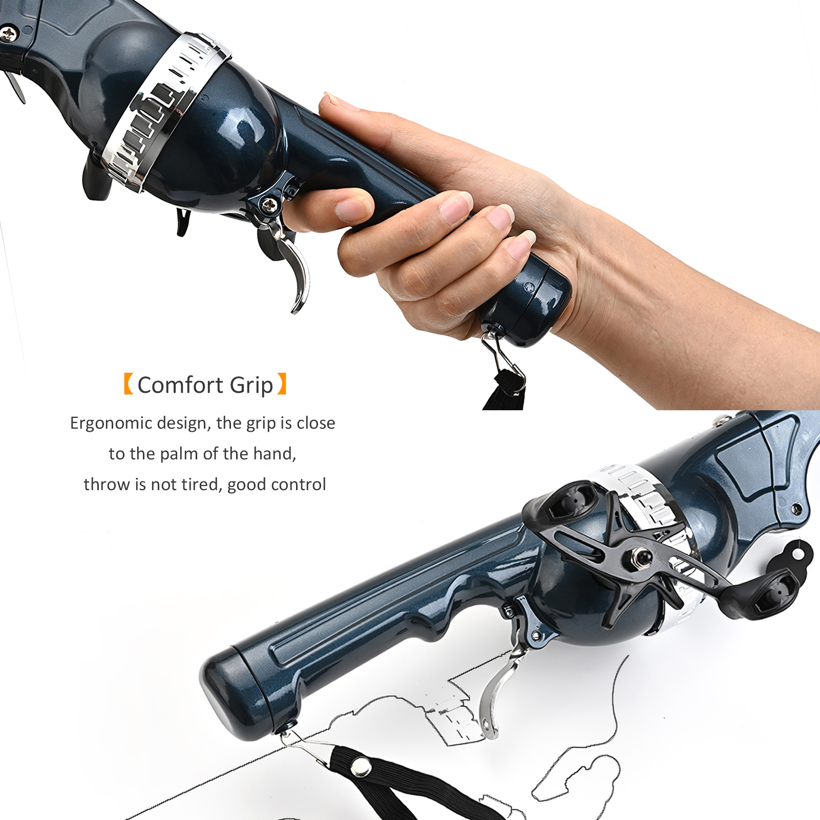 FREE FISHER Portable Folded Fishing Rod Reel One-Piece 1.31m Casting Sea Fishing Telescopic Pole Integrated Spinning Drum Wheel 