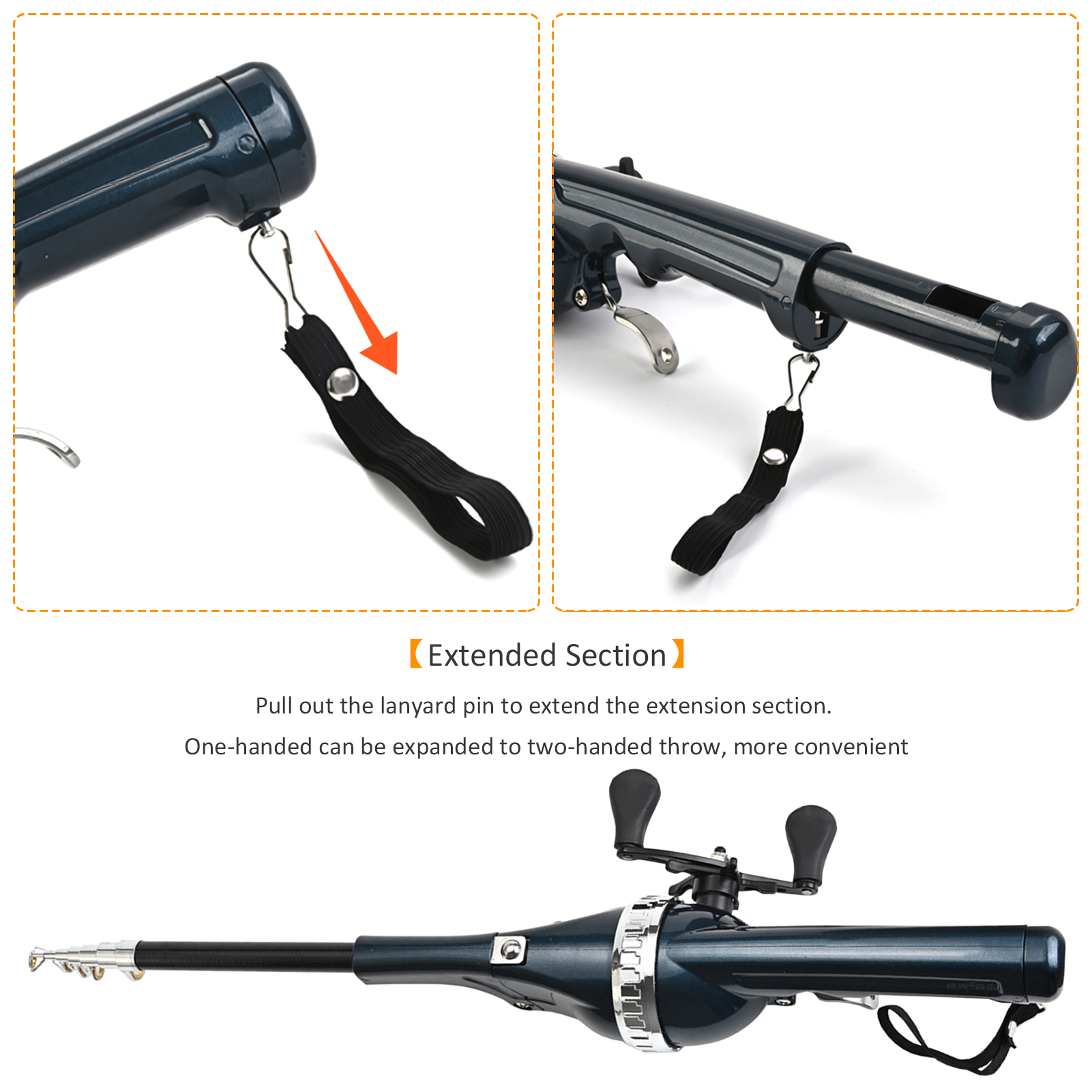 FREE FISHER Portable Folded Fishing Rod Reel One-Piece 1.31m Casting Sea Fishing Telescopic Pole Integrated Spinning Drum Wheel 