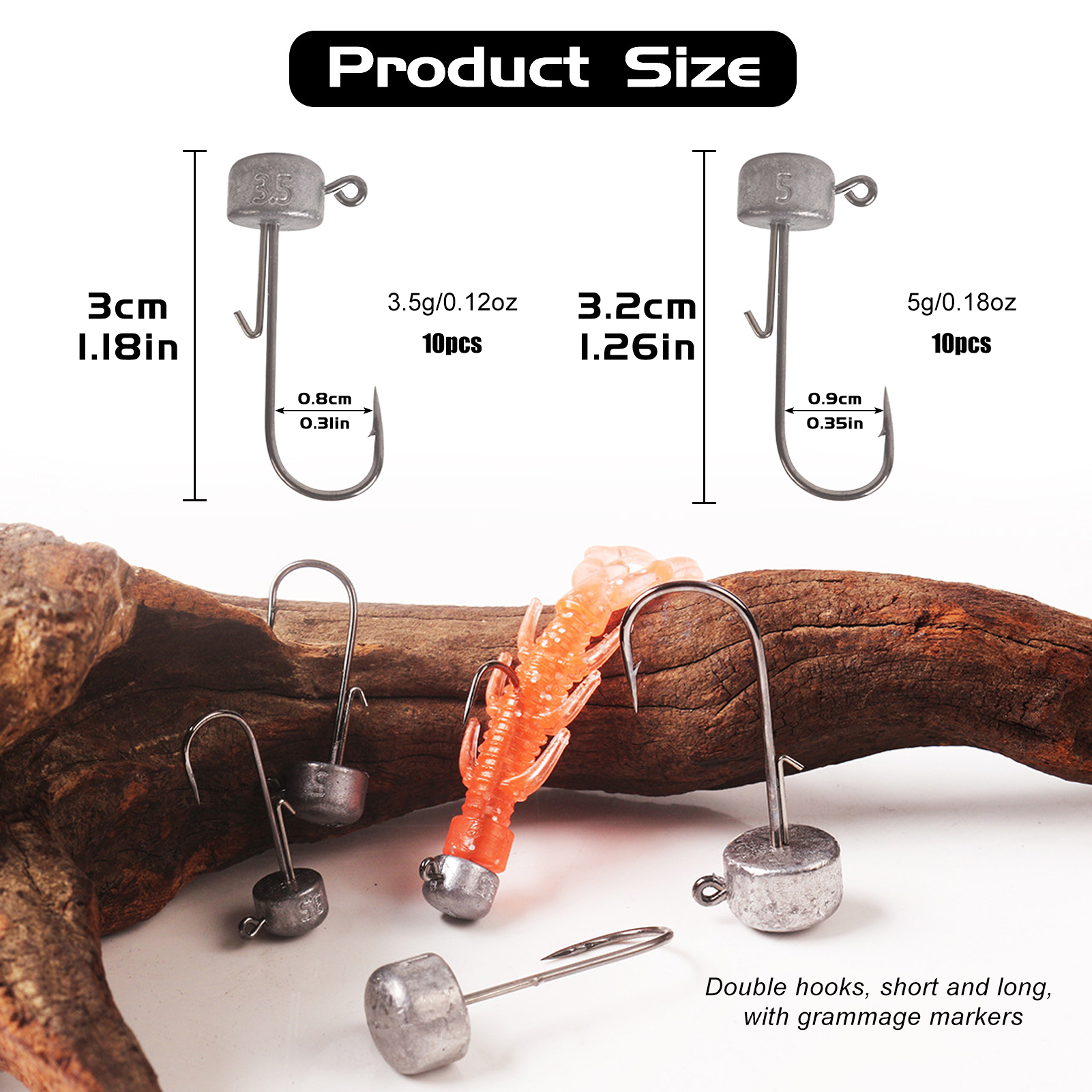 FREE FISHER 71pcs/Lot Fishing Soft Worms Lures with Ned Rigs Mushroom Jig Head Fishing Finesse Shroom Soft Stickbaits Bass Fishing Tackle Box