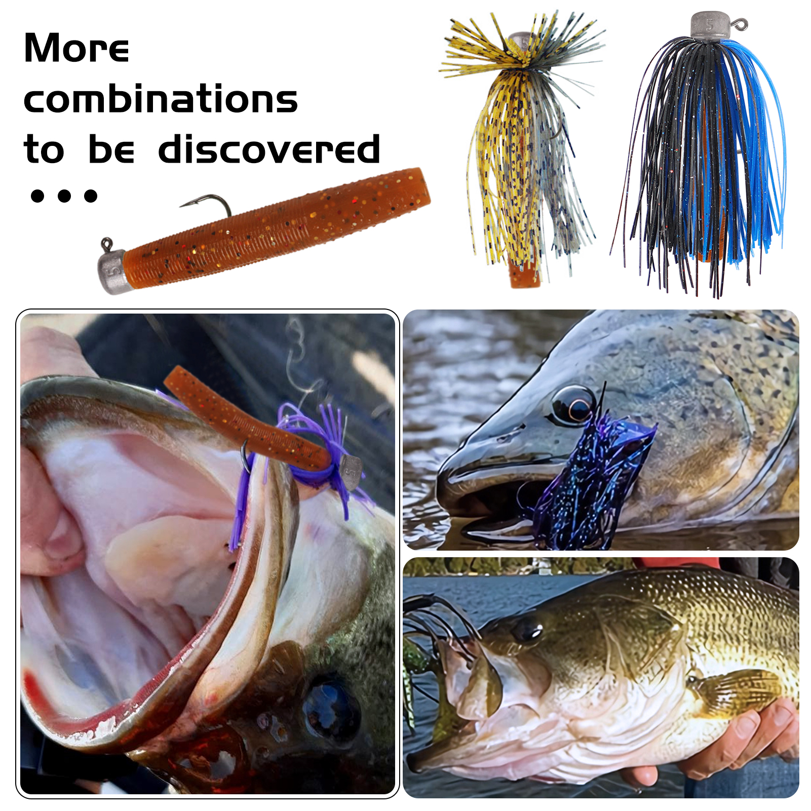 FREE FISHER 71pcs/Lot Fishing Soft Worms Lures with Ned Rigs Mushroom Jig Head Fishing Finesse Shroom Soft Stickbaits Bass Fishing Tackle Box