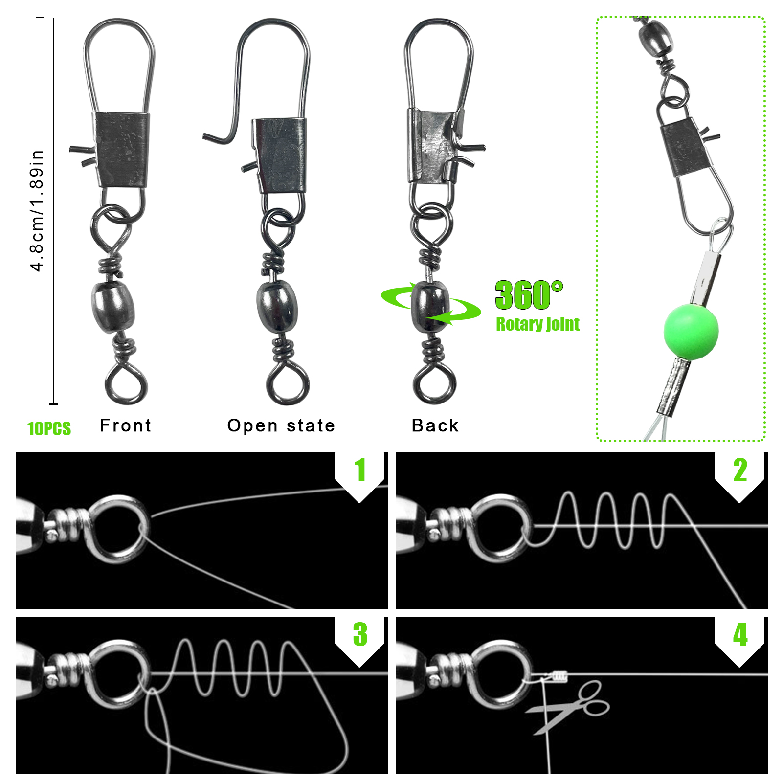 FREE FISHER 142pcs/Lot Sea Fishing Hooks Set DIY Fishing Accessory Swivels Beads Copper Tube 100m Nylong Line High Carbon Steel No Eye Big Hooks