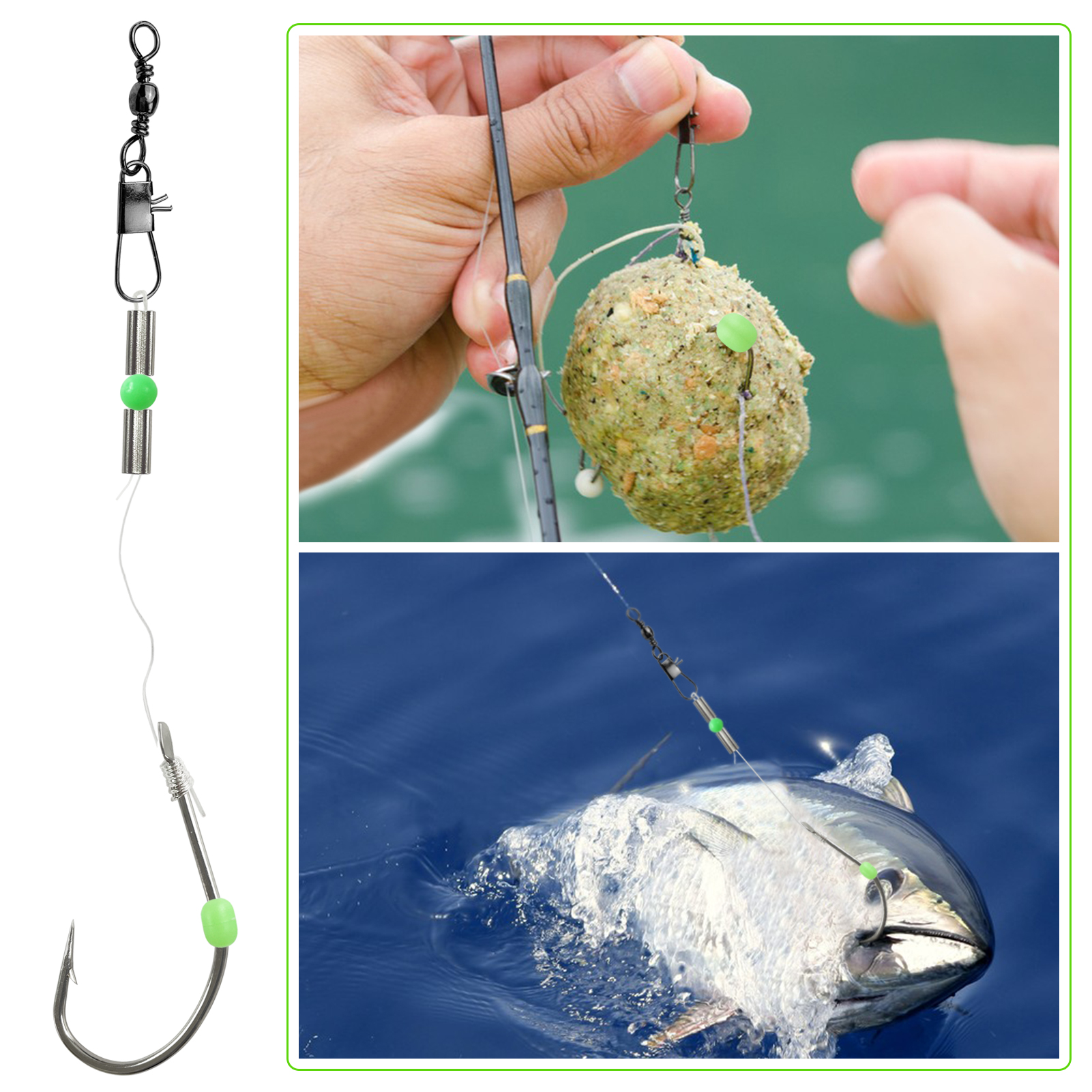 FREE FISHER 142pcs/Lot Sea Fishing Hooks Set DIY Fishing Accessory Swivels Beads Copper Tube 100m Nylong Line High Carbon Steel No Eye Big Hooks