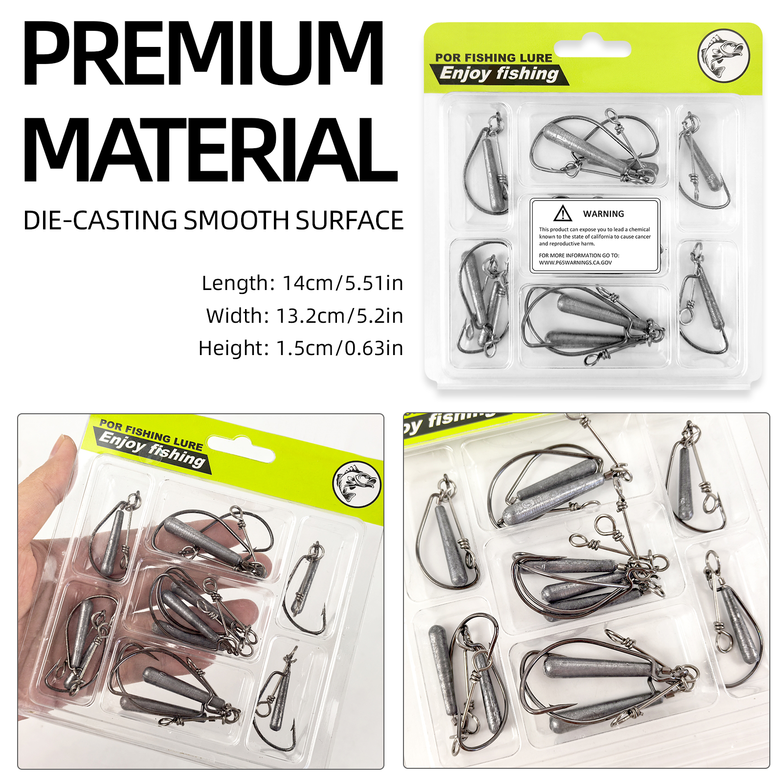 FREE FISHER 12pcs/Lot Jig Head Fishing Weights Hooks,3.5g/5g/7g/10g Worm Crank Hook,Drop Shot Rigs,Fishing Balance Lead Sinker Kit